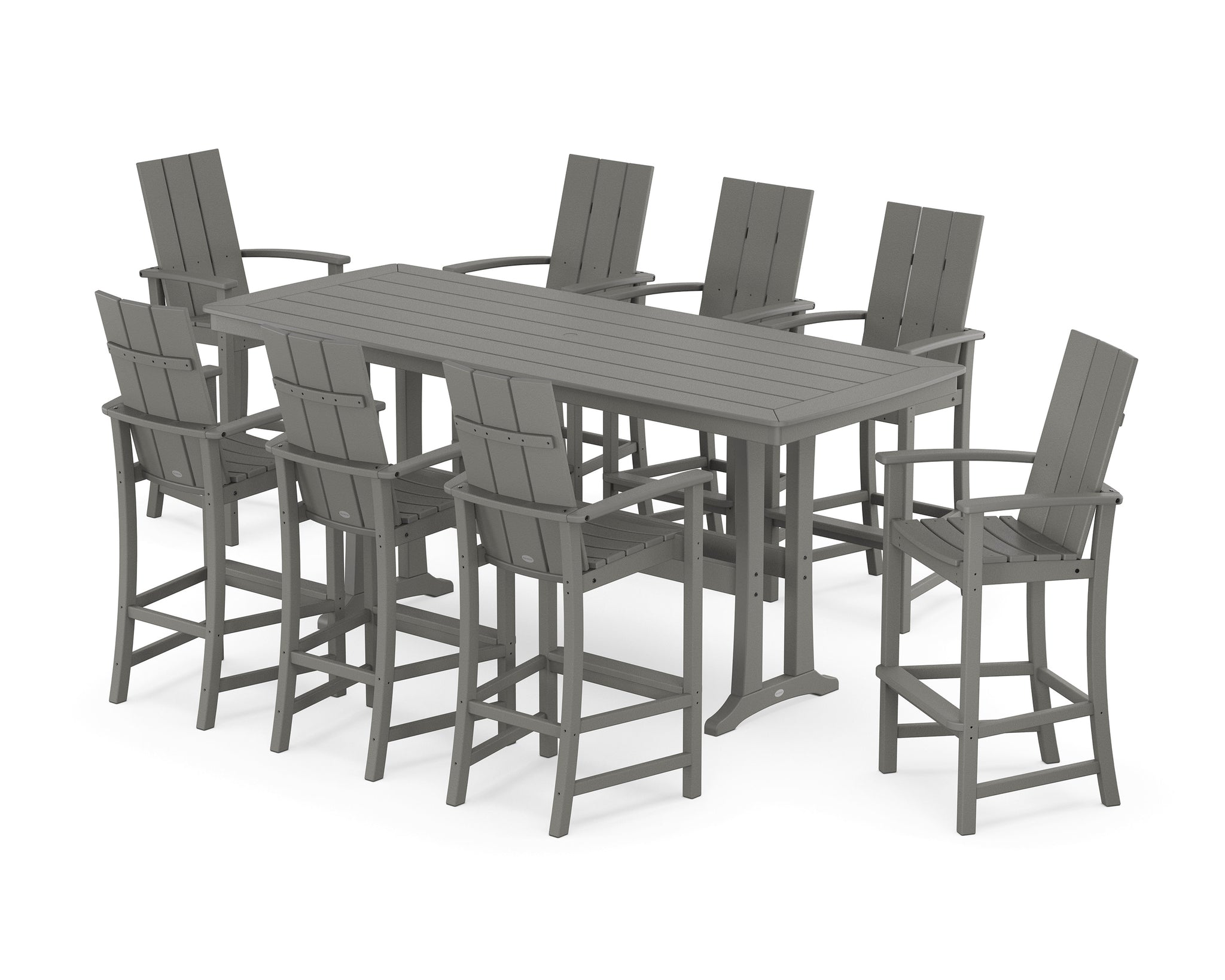 Modern Adirondack 9-Piece Bar Set with Trestle Legs