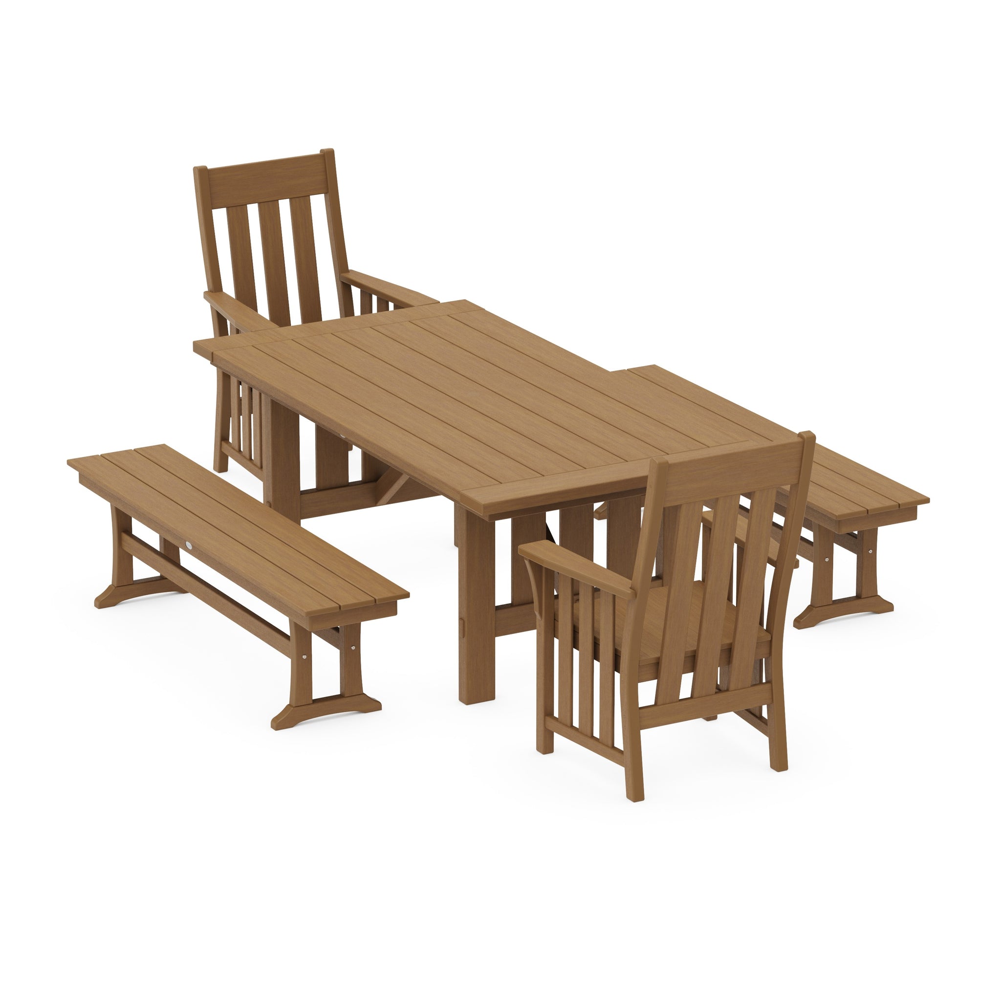 Acadia 5-Piece Dining Set with Benches