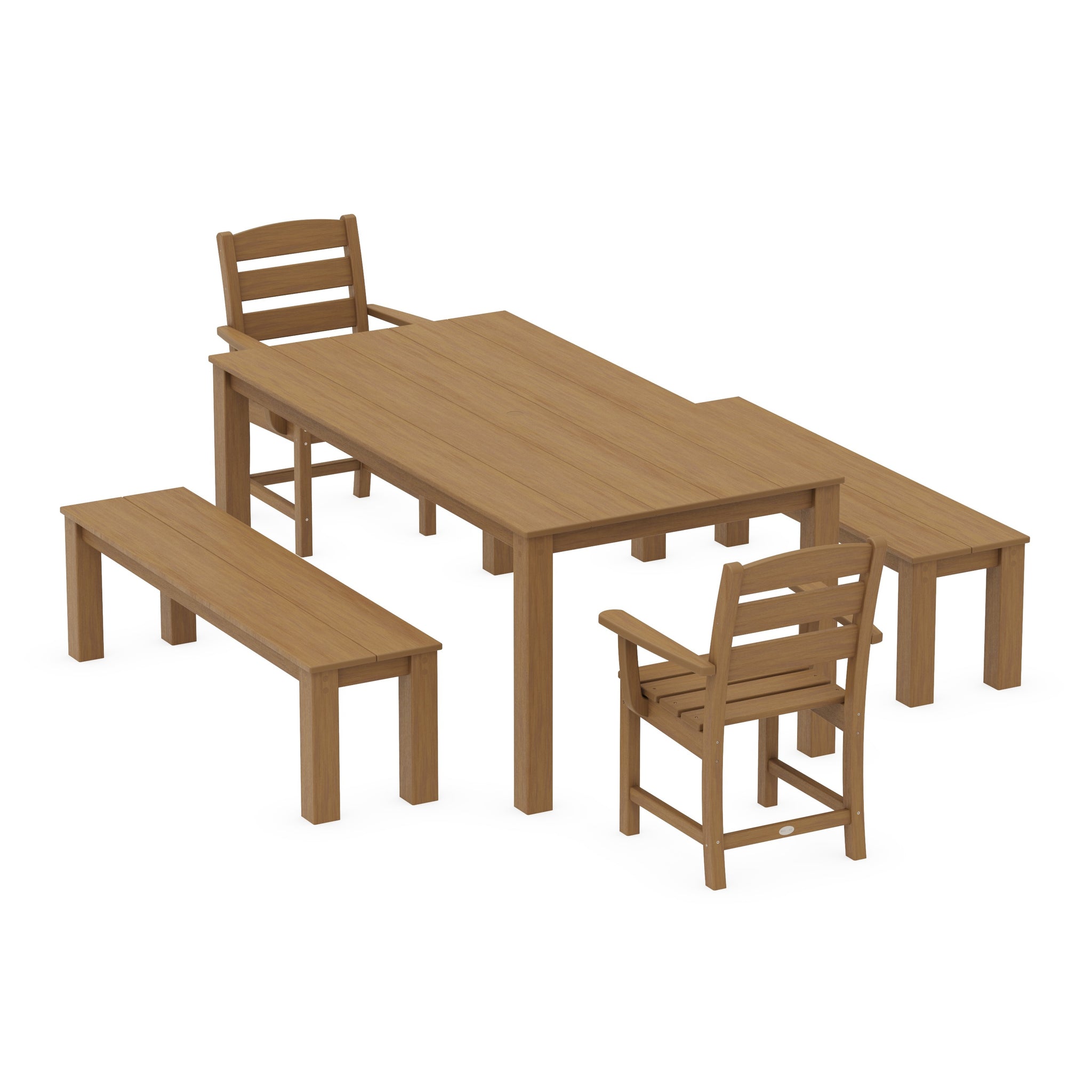 Lakeside 5-Piece Parsons Dining Set with Benches