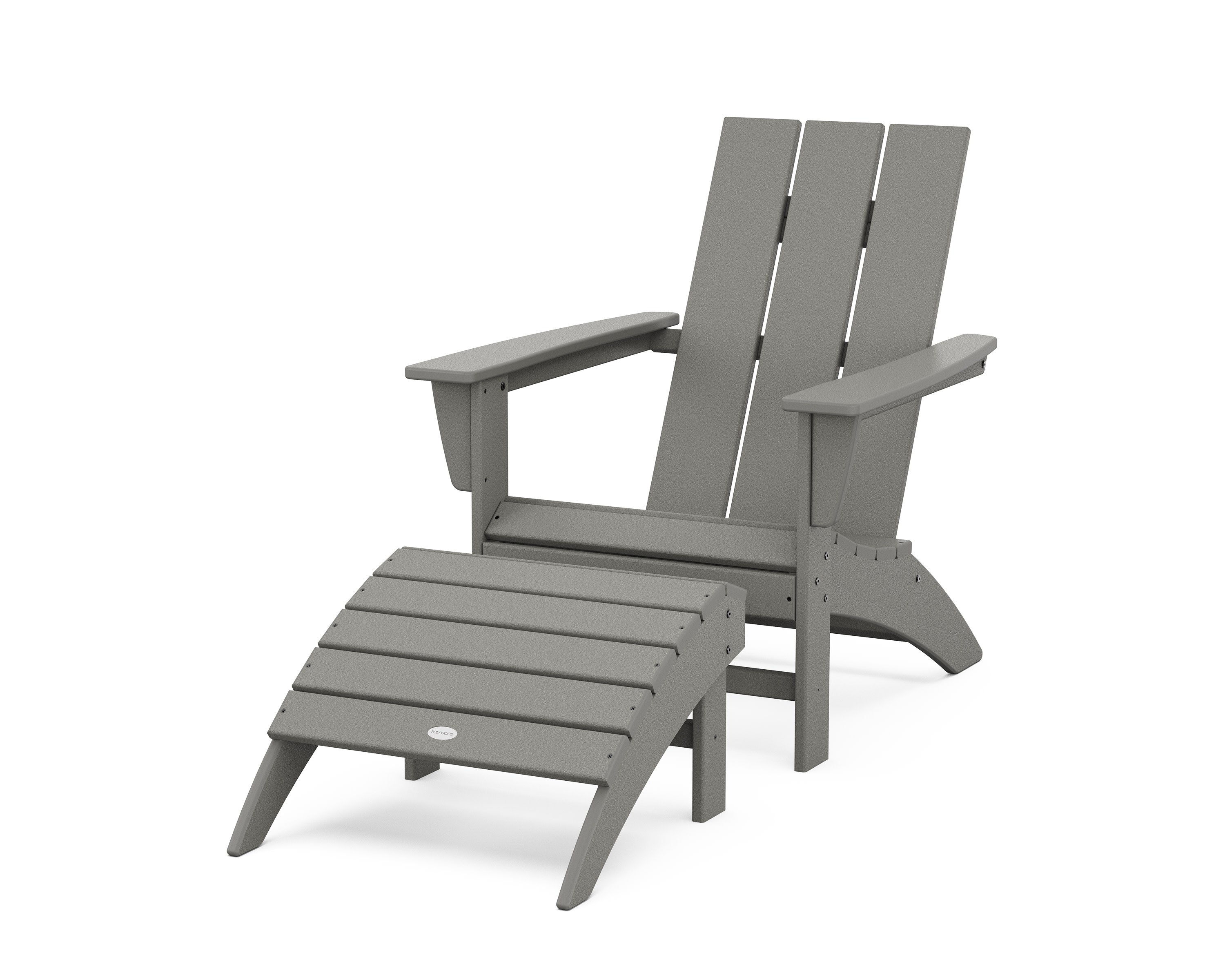 Modern Adirondack Chair 2-Piece Set with Ottoman