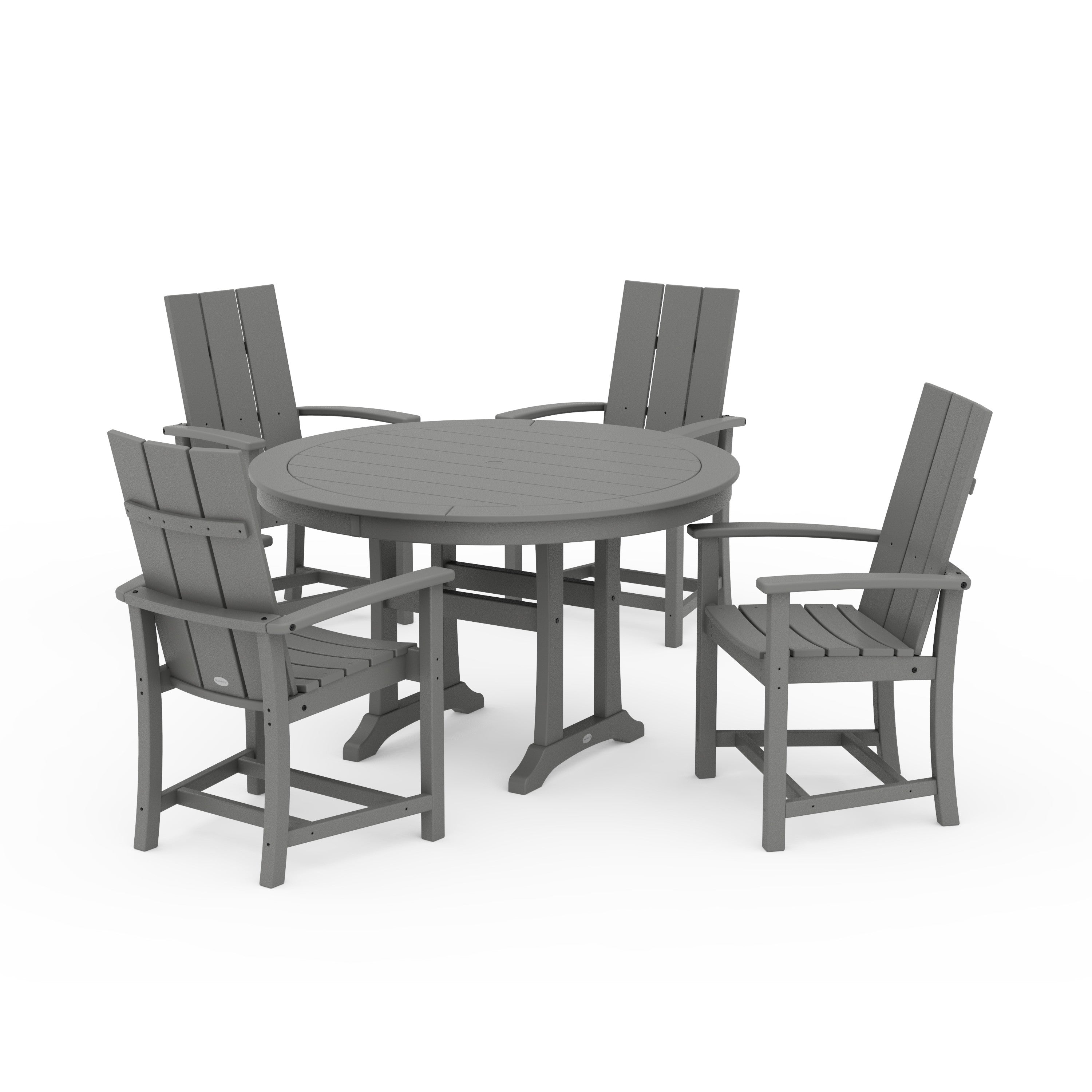 Modern Adirondack 5-Piece Round Dining Set with Trestle Legs