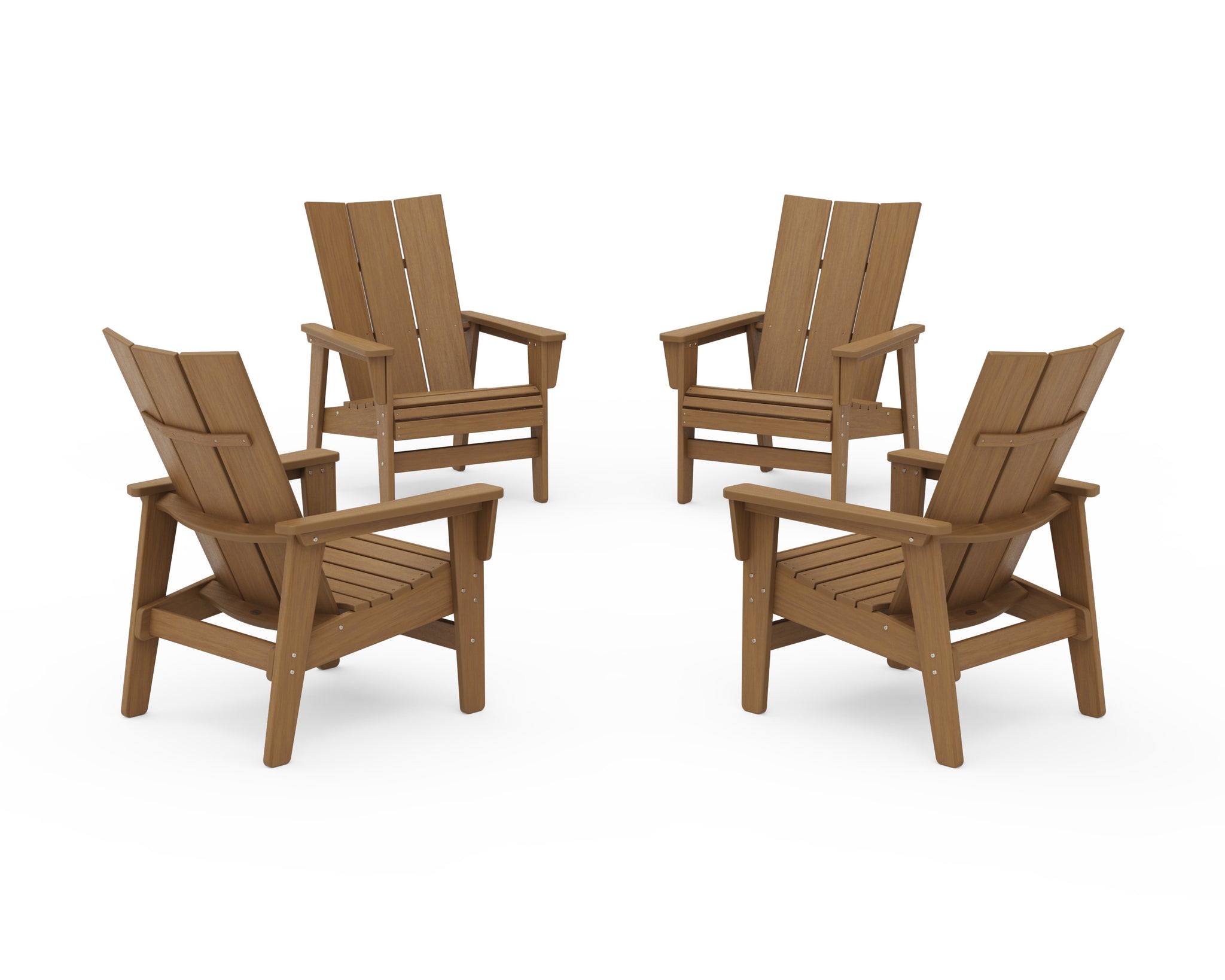 4-Piece Modern Grand Upright Adirondack Chair Conversation Set