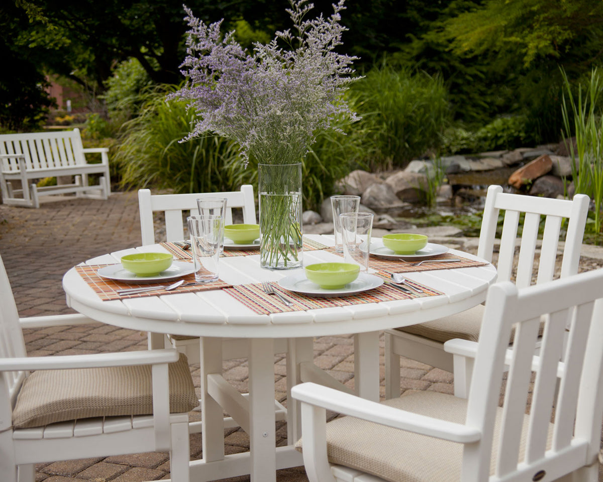 Traditional Garden 5-Piece Round Farmhouse Dining Set