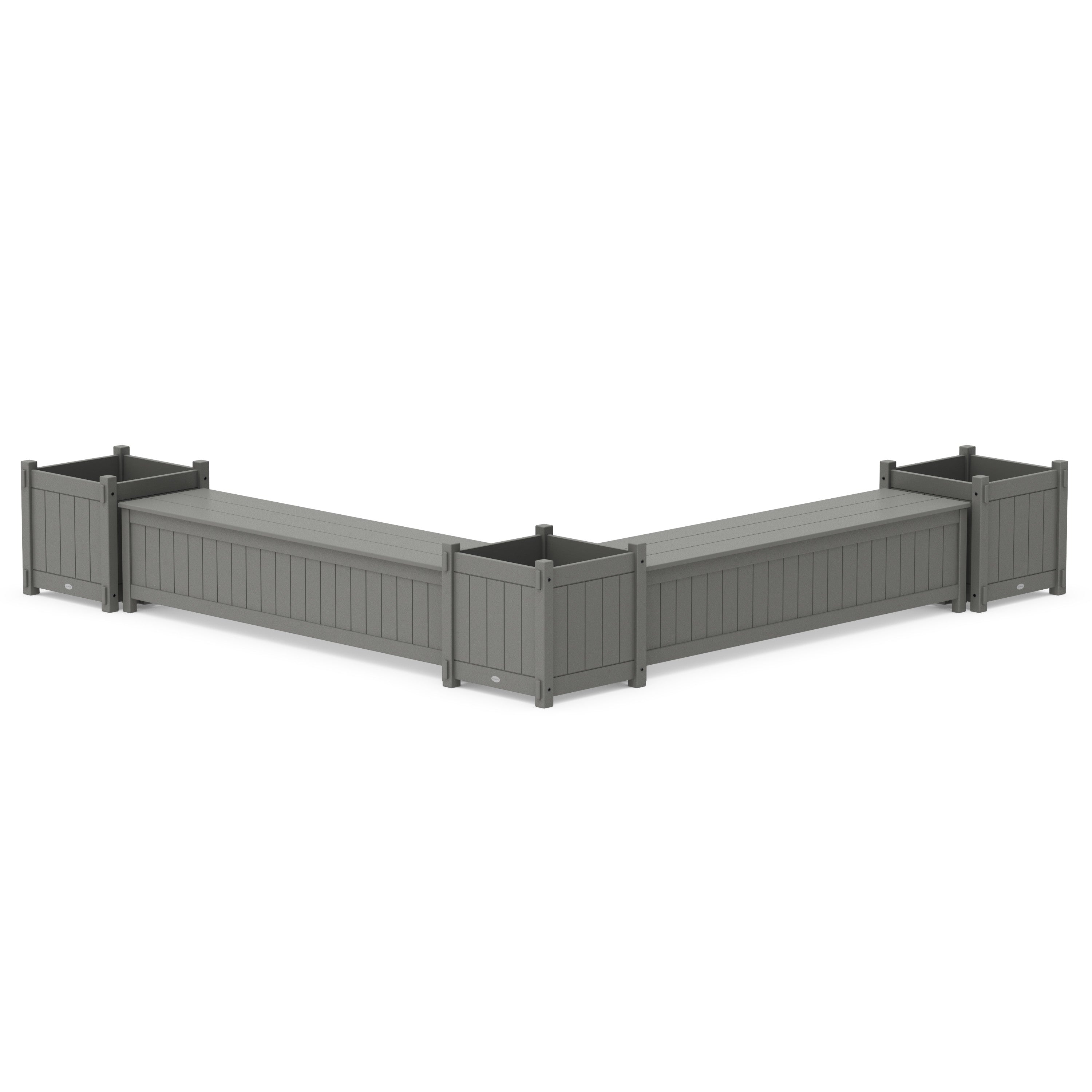 72" Vineyard L- Shaped Planter Storage Bench Corner Set- Large