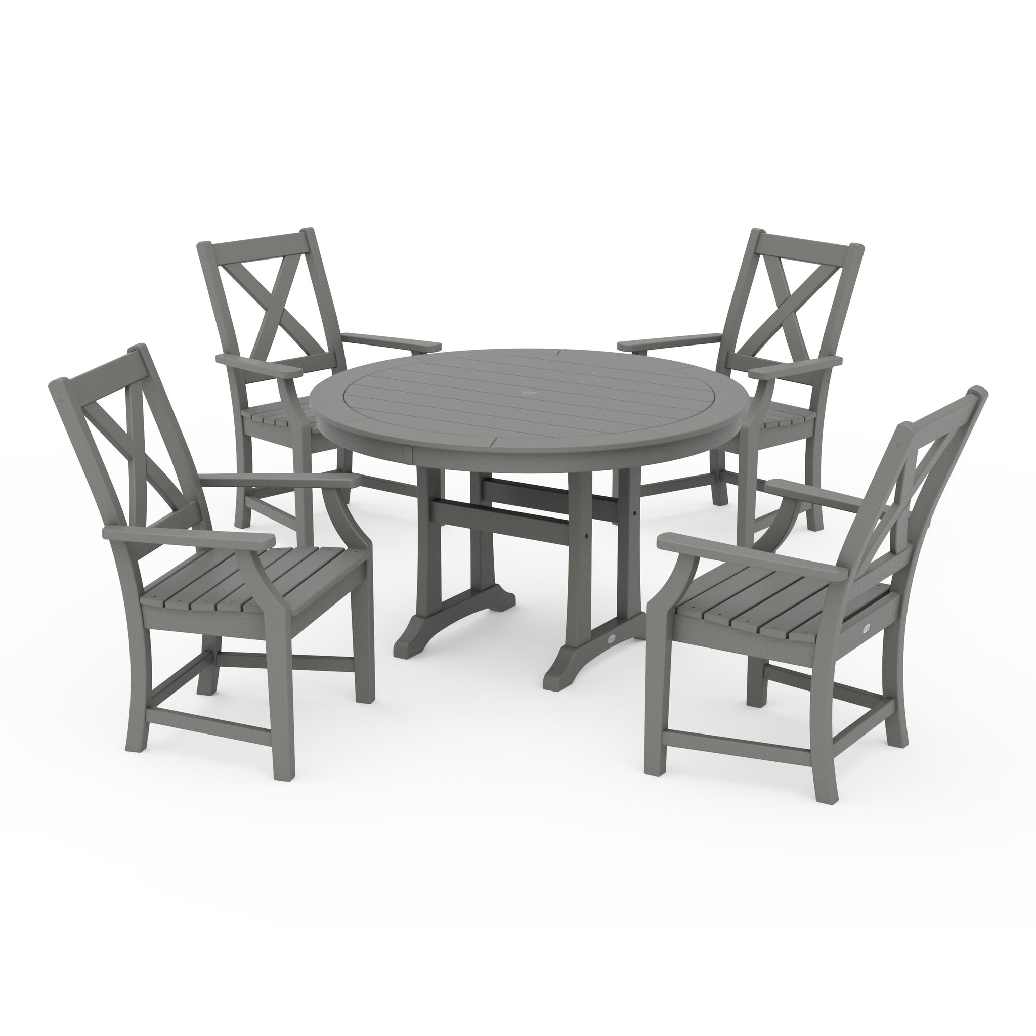 Braxton 5-Piece Nautical Trestle Arm Chair Dining Set