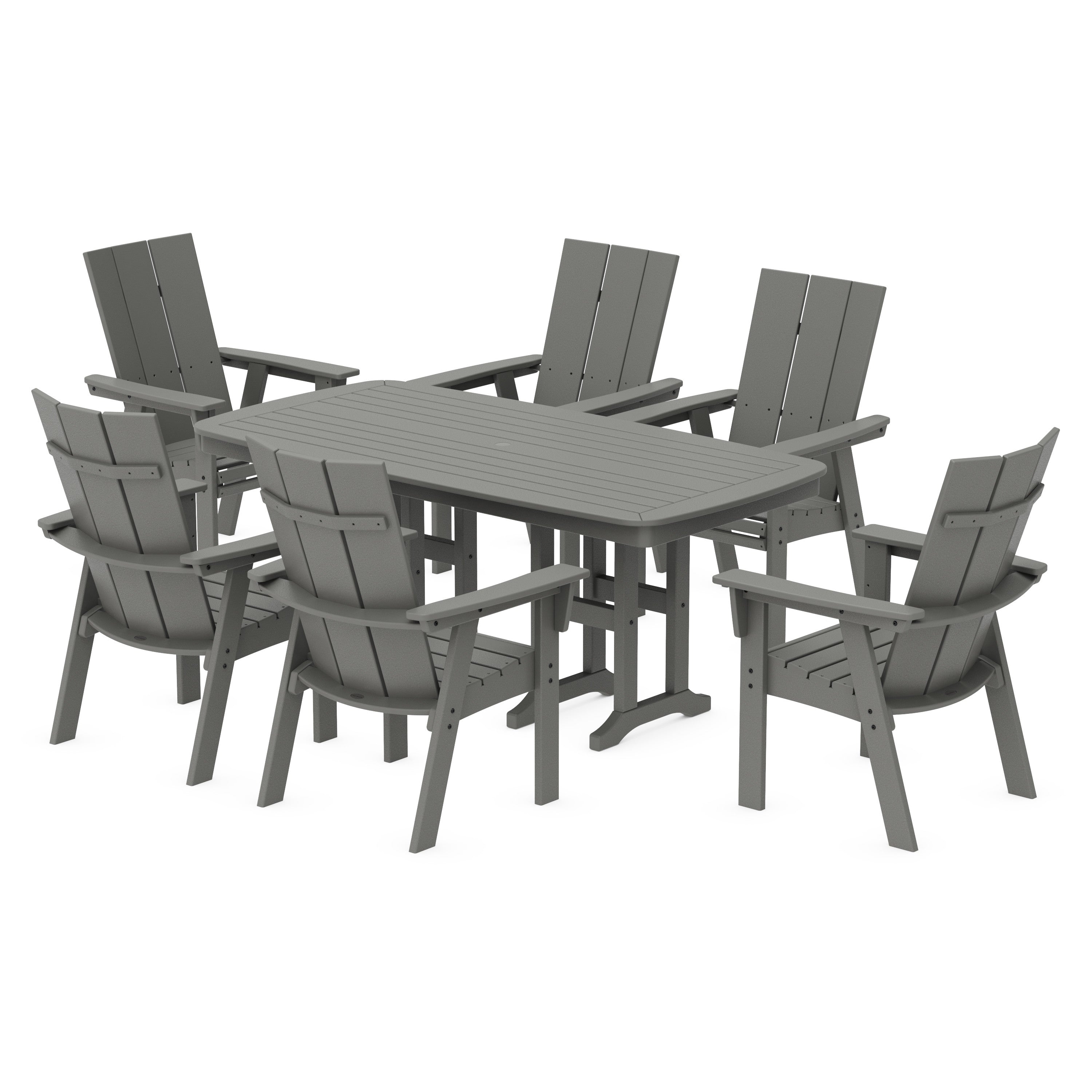 Modern Curveback Adirondack 7-Piece Dining Set