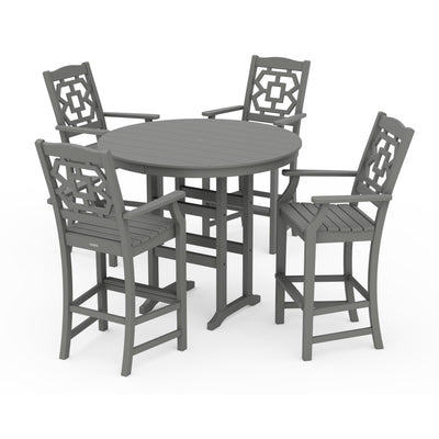 Chinoiserie 5-Piece Round Farmhouse Bar Set