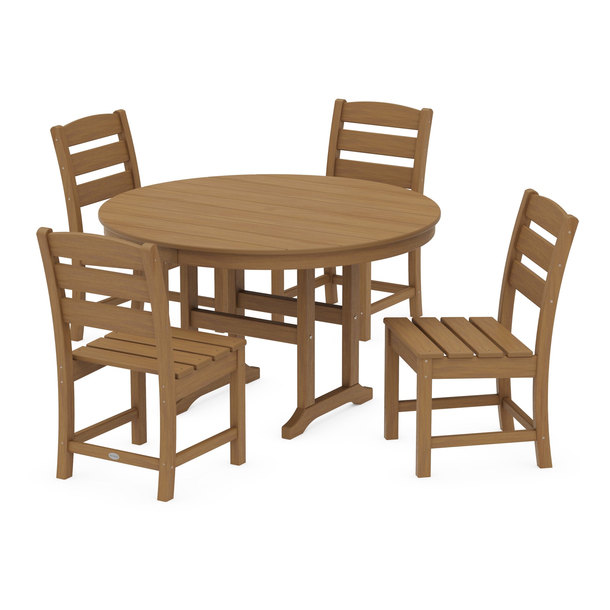 Lakeside 5-Piece Round Farmhouse Side Chair Dining Set