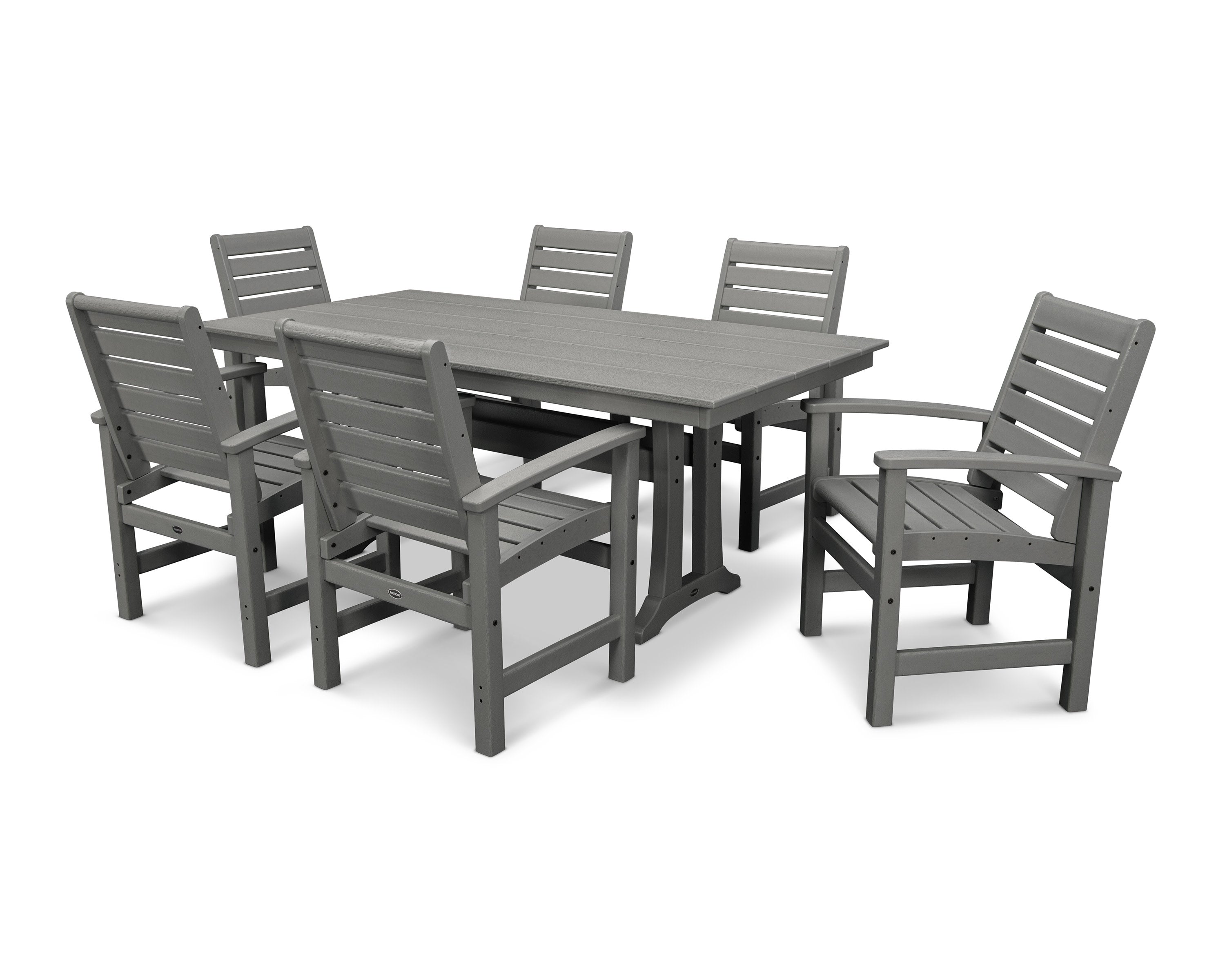 Signature 7-Piece Farmhouse Dining Set with Trestle Legs