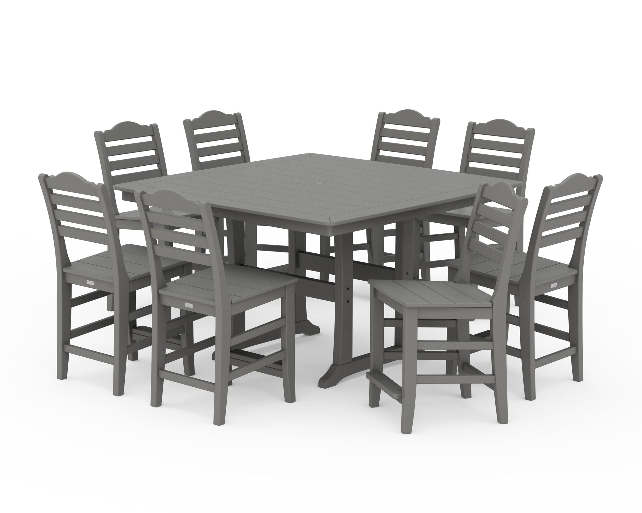 Savannah Side Chair 9-Piece Square Counter Set with Trestle Legs