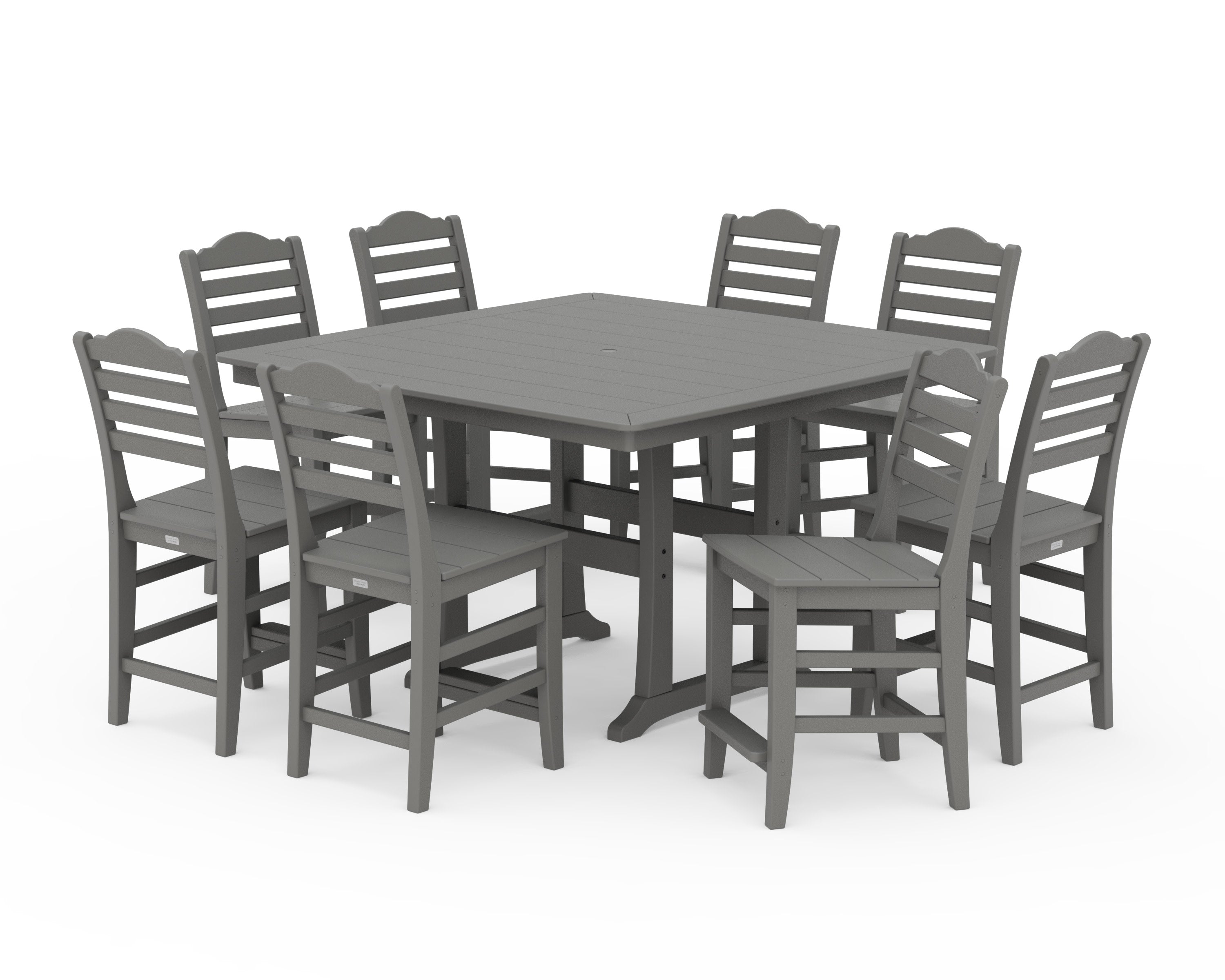 Savannah Side Chair 9-Piece Square Counter Set with Trestle Legs