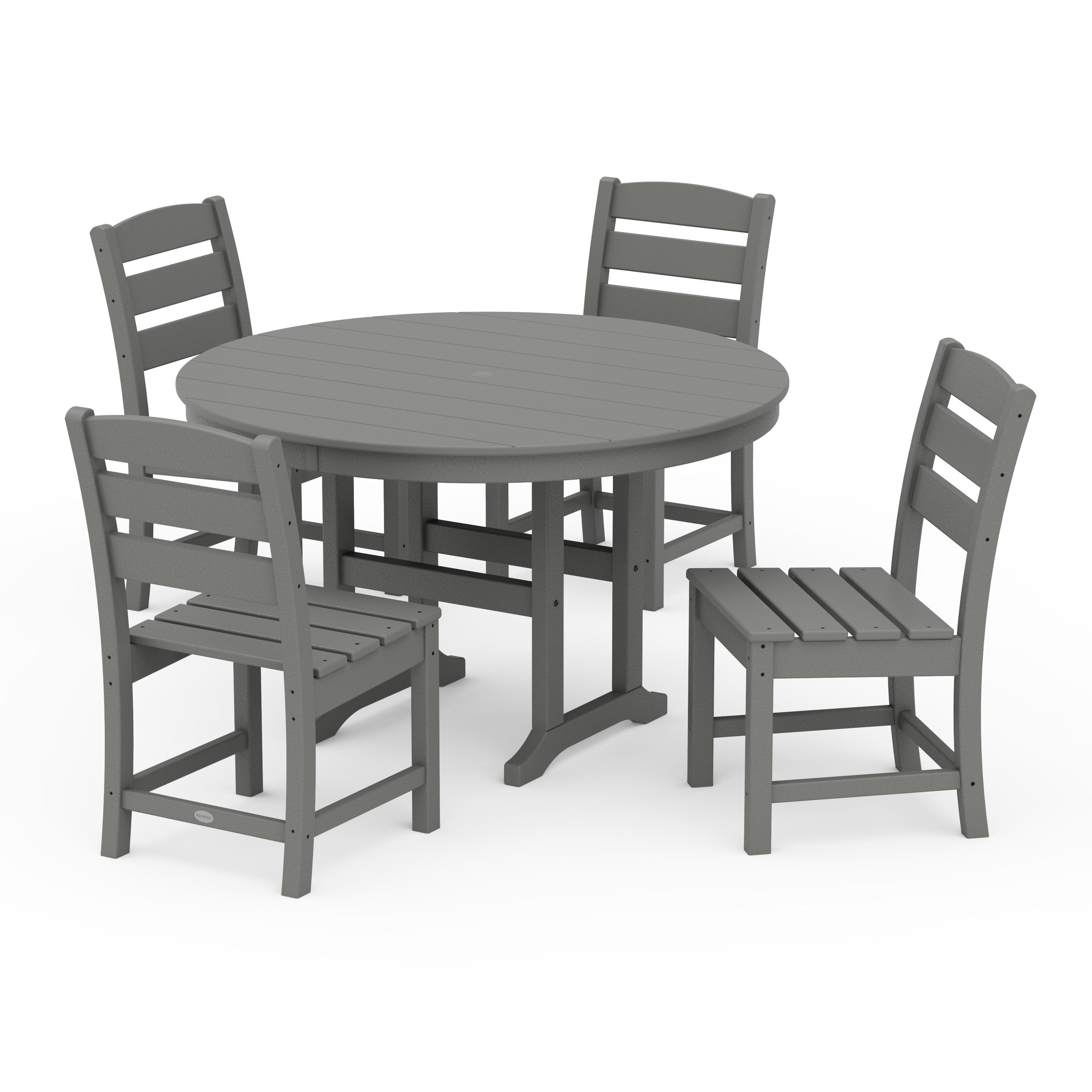 Lakeside 5-Piece Round Farmhouse Side Chair Dining Set