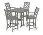 Chinoiserie 5-Piece Bar Set with Trestle Legs