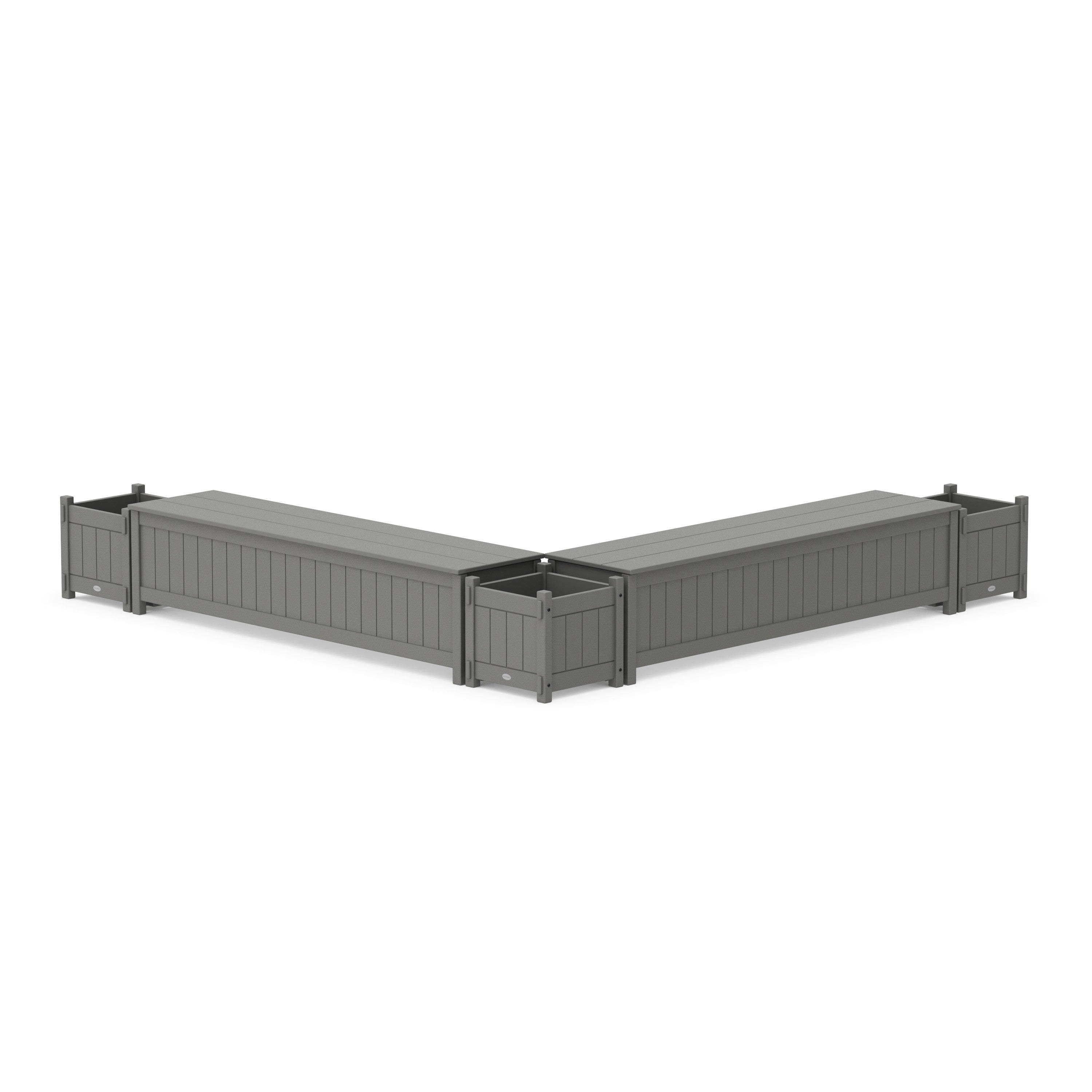 72" Vineyard L- Shaped Planter Storage Bench Corner Set