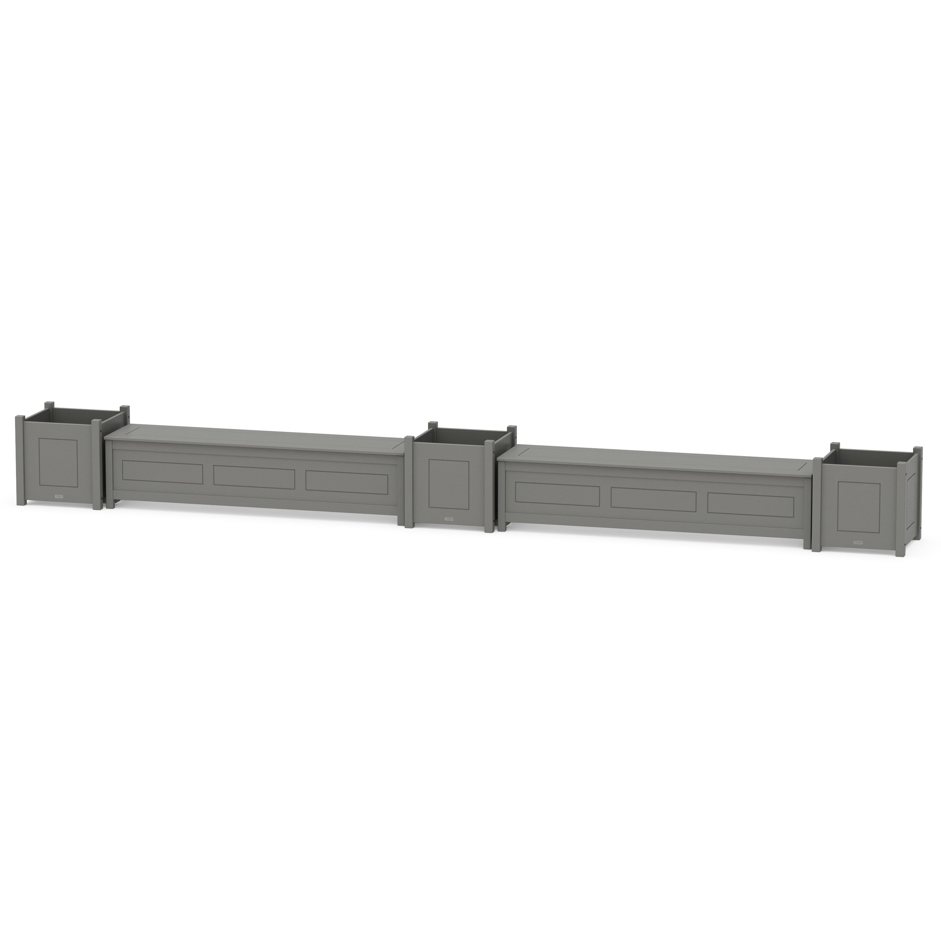 72" Country Living Straight Double Planter Storage Bench Set- Large