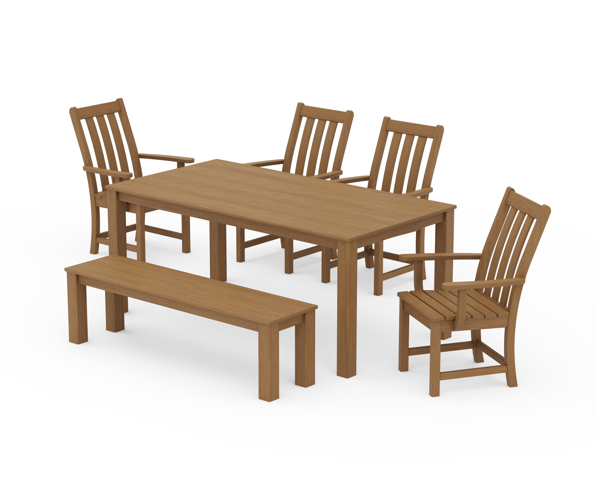 Vineyard 6-Piece Parsons Dining Set with Bench