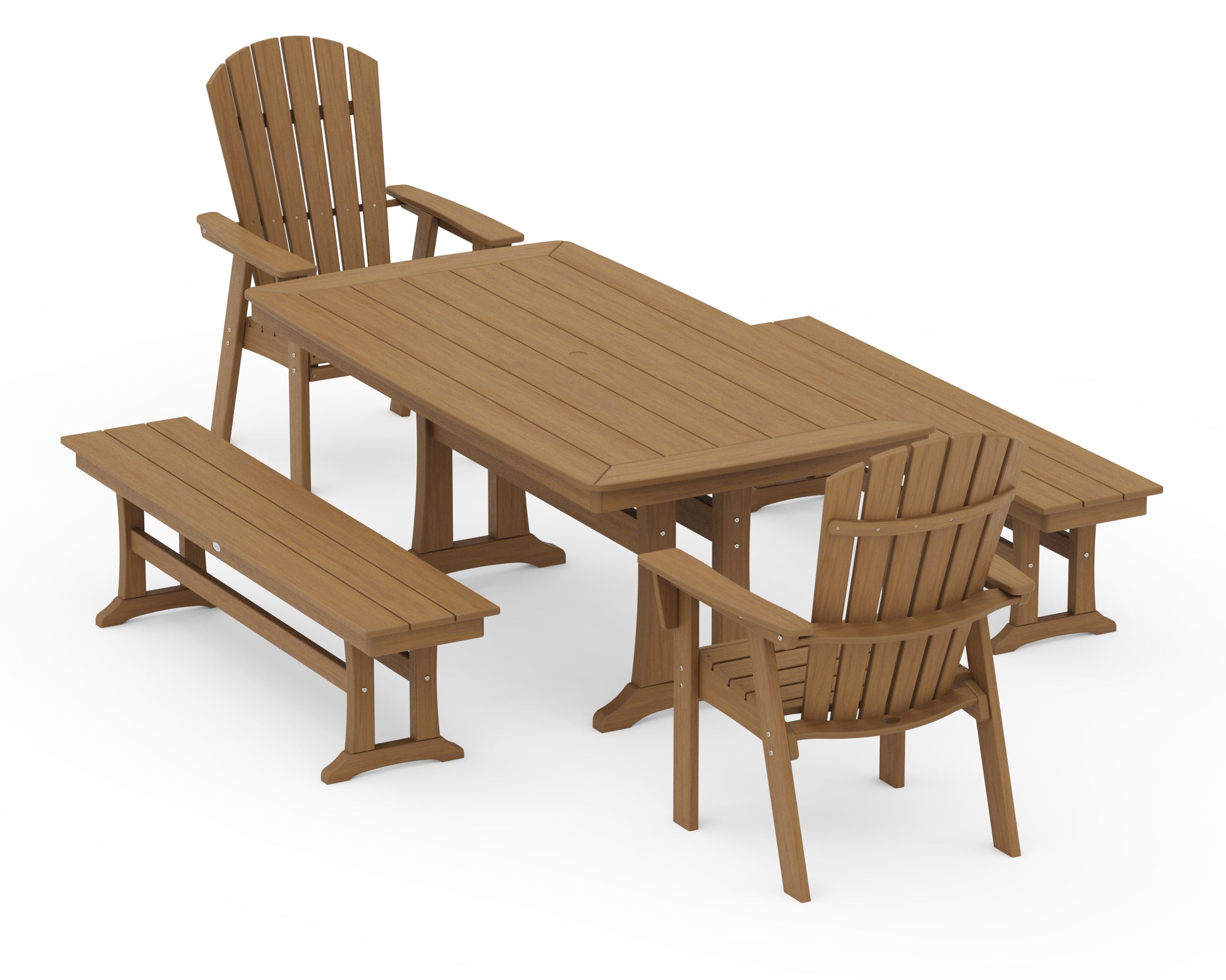 Nautical Adirondack 5-Piece Dining Set with Trestle Legs