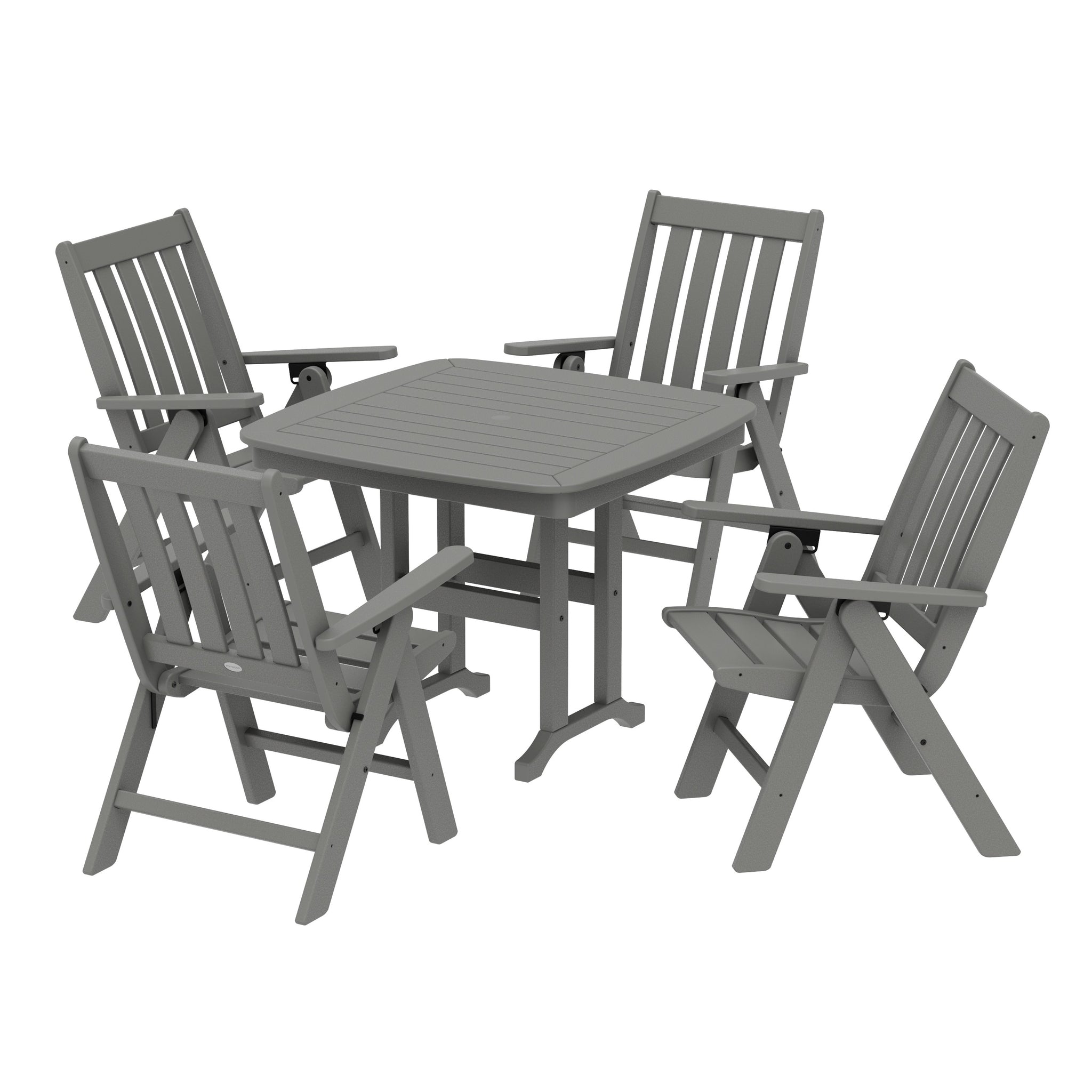 Vineyard Folding Chair 5-Piece Dining Set
