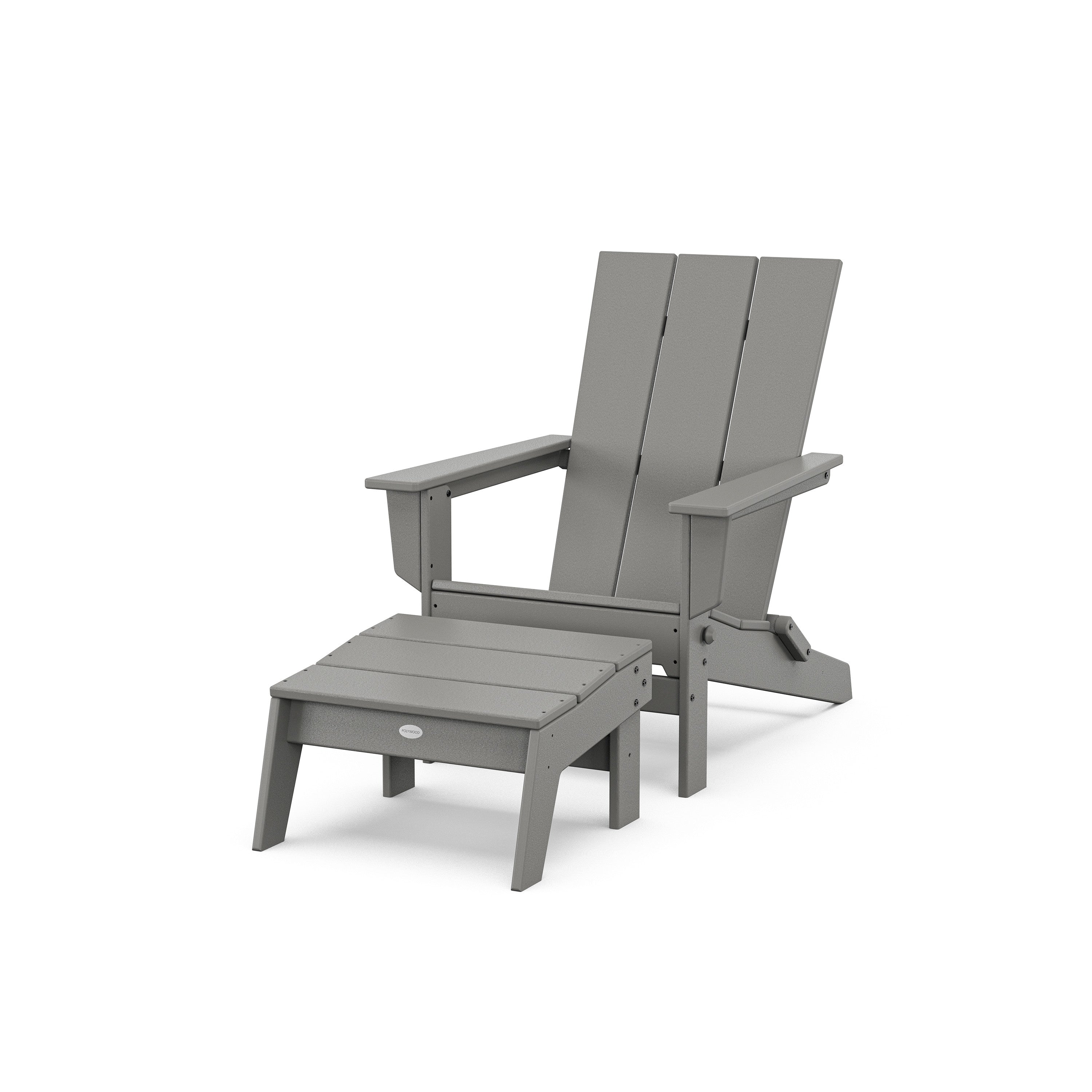 Modern Studio Folding Adirondack Chair with Ottoman