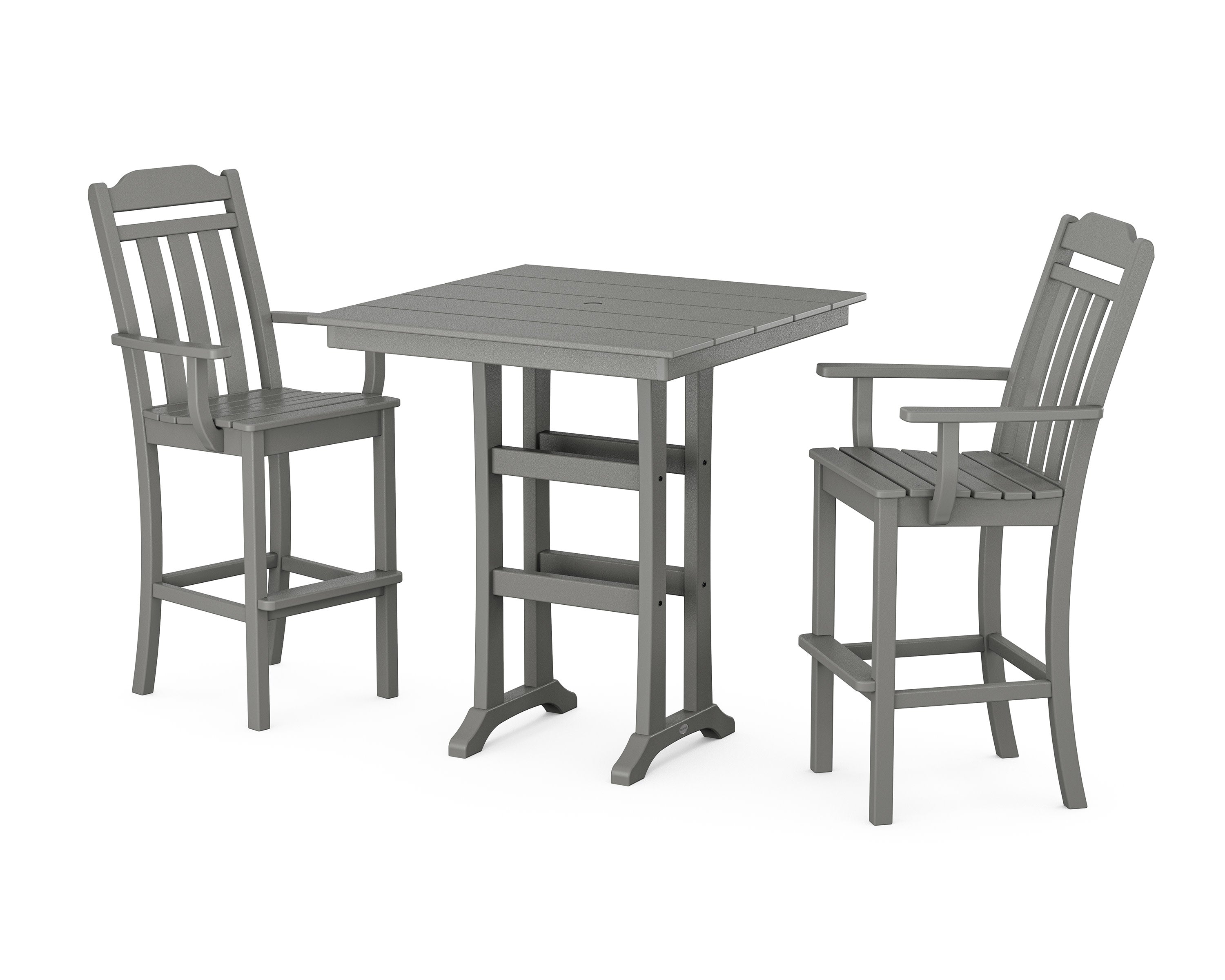 Cottage 3-Piece Farmhouse Bar Set with Trestle Legs