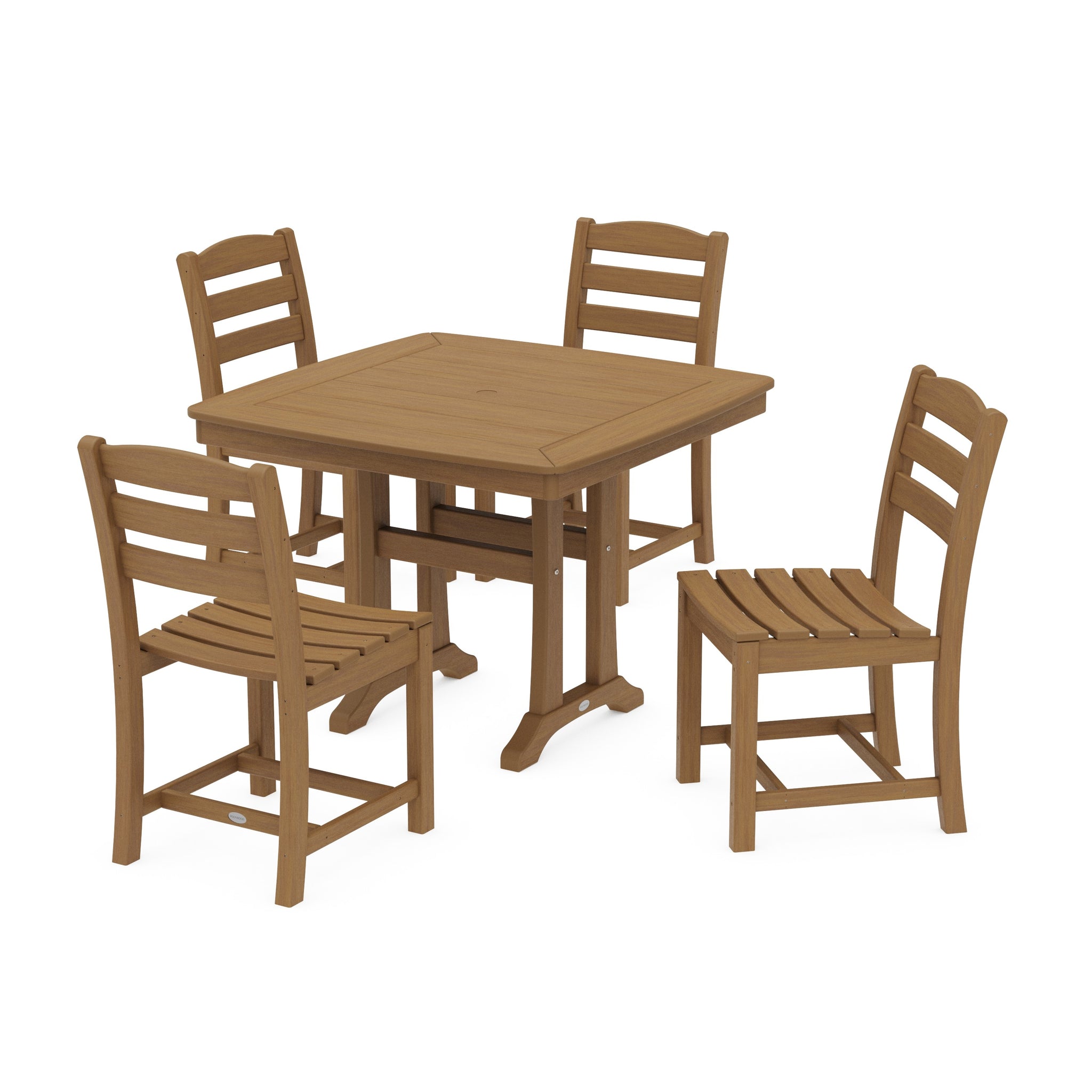 La Casa Café Side Chair 5-Piece Dining Set with Trestle Legs