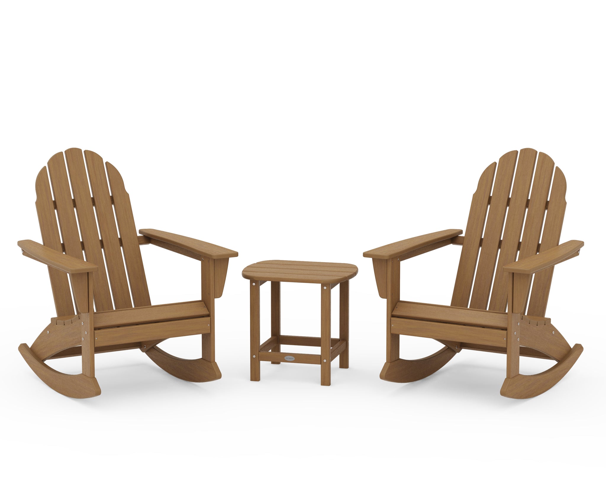 Vineyard 3-Piece Adirondack Rocking Chair Set with South Beach 18" Side Table