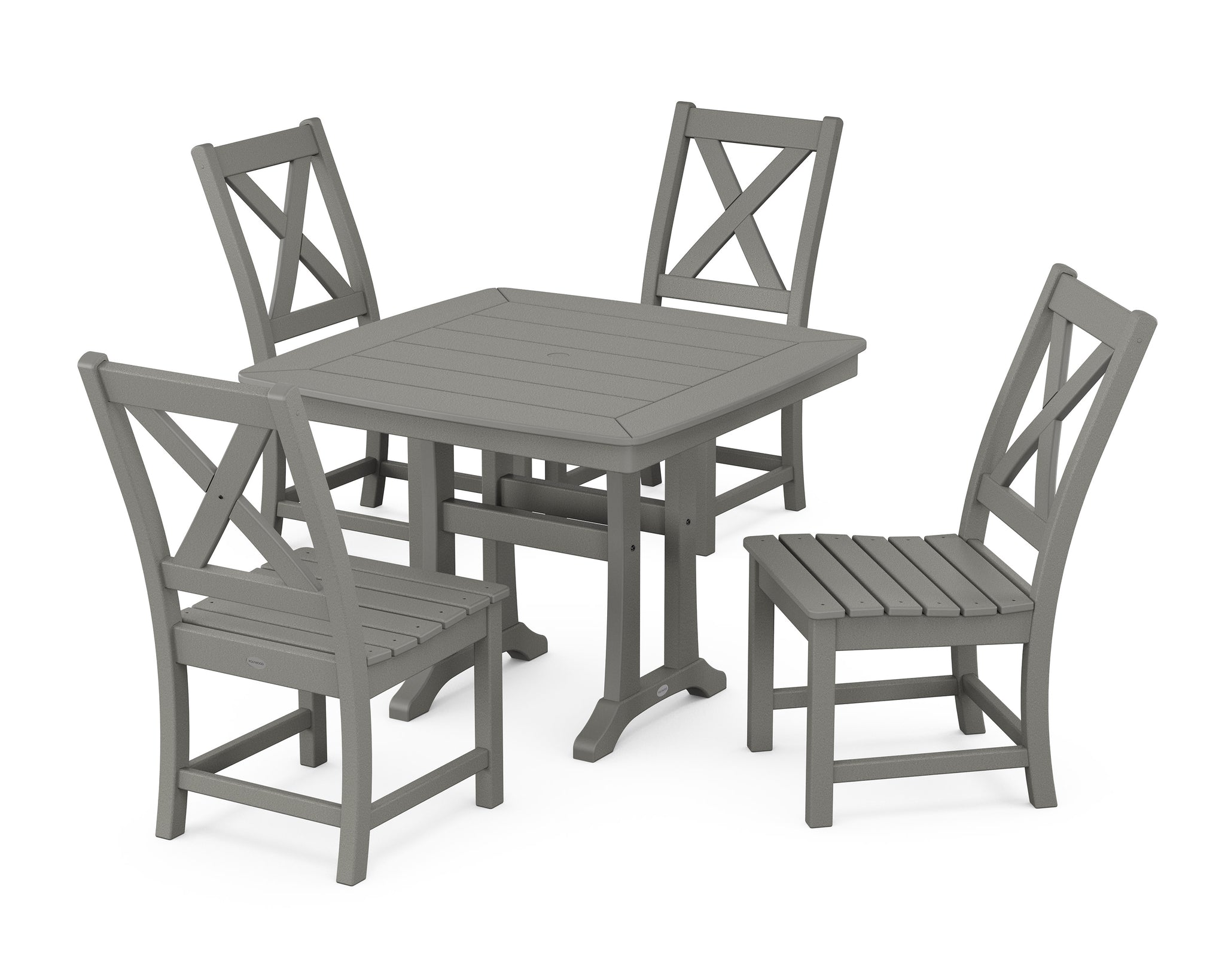 Braxton Side Chair 5-Piece Dining Set with Trestle Legs
