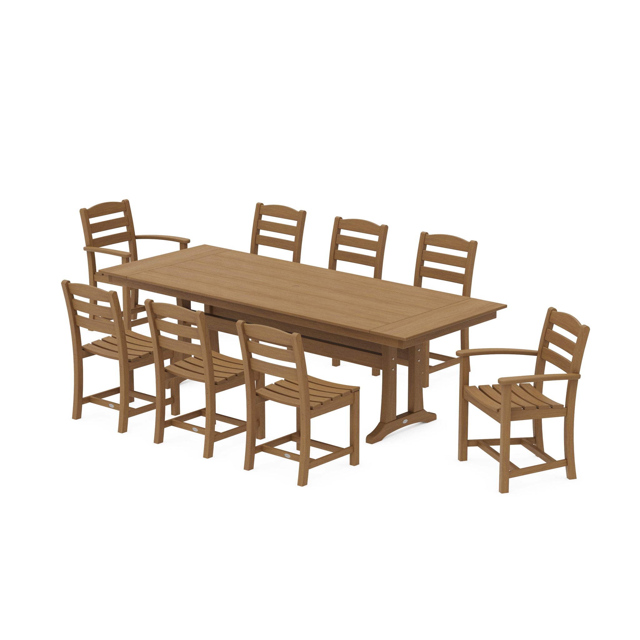 La Casa Café 9-Piece Farmhouse Dining Set with Trestle Legs