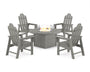 Long Island 4-Piece Upright Adirondack Conversation Set with Fire Pit Table
