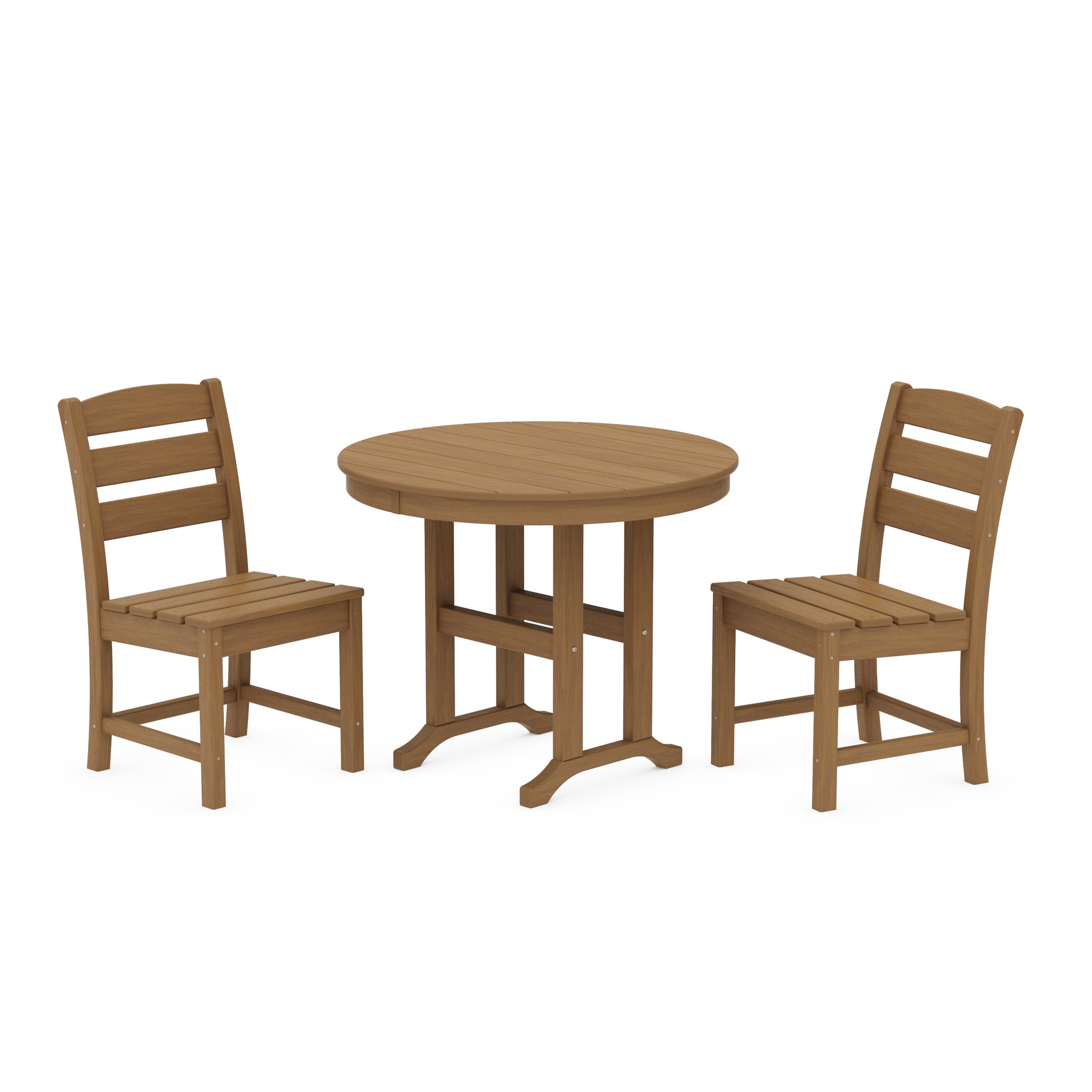 Lakeside Side Chair 3-Piece Round Dining Set