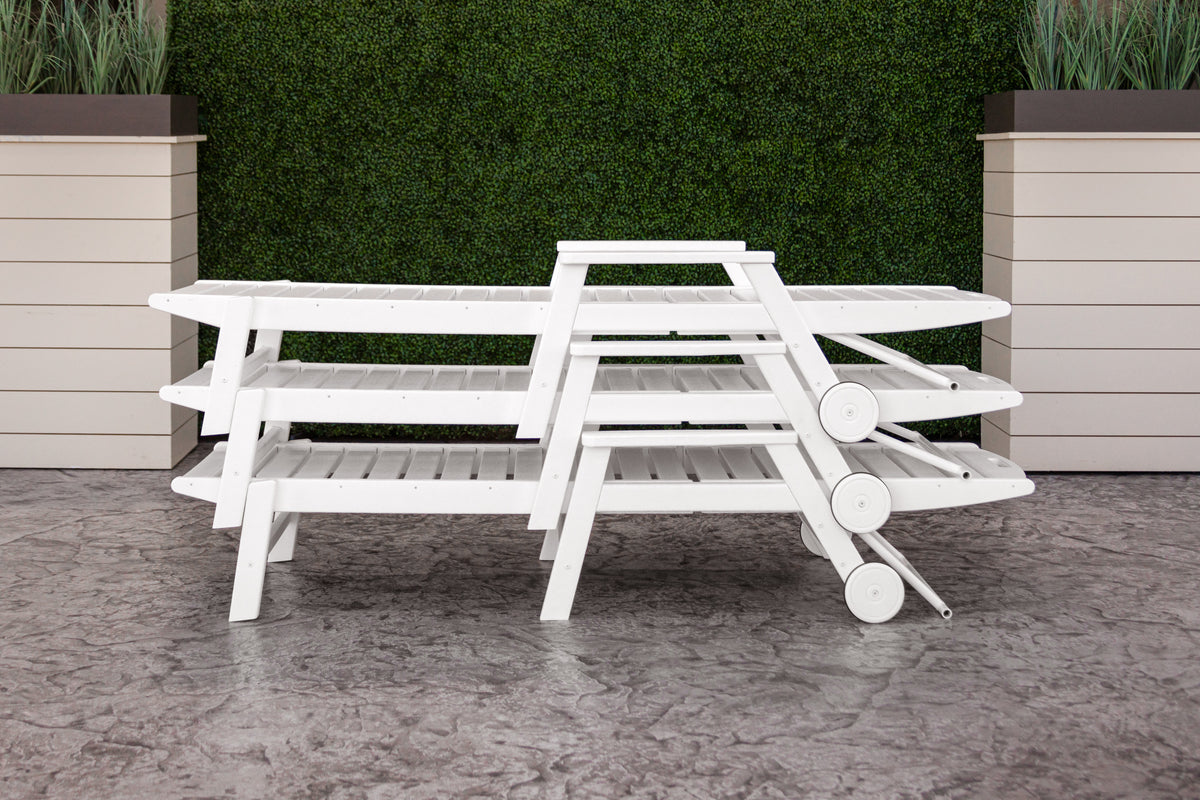 Nautical Chaise with Arms & Wheels
