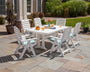 Nautical Folding Highback Chair 7-Piece Dining Set with Trestle Legs