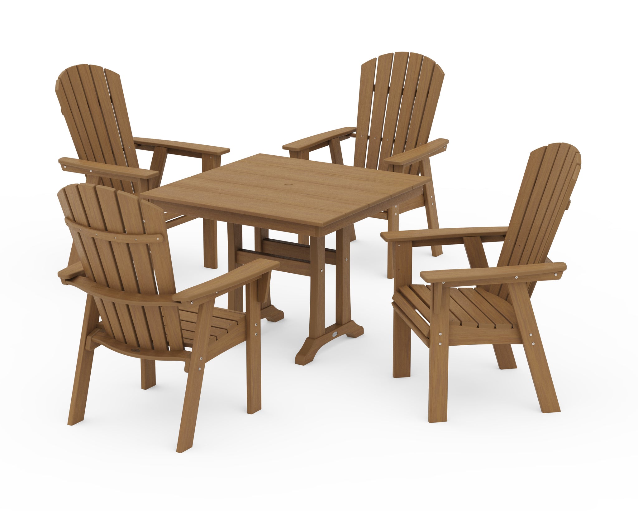 Nautical Adirondack 5-Piece Farmhouse Dining Set With Trestle Legs