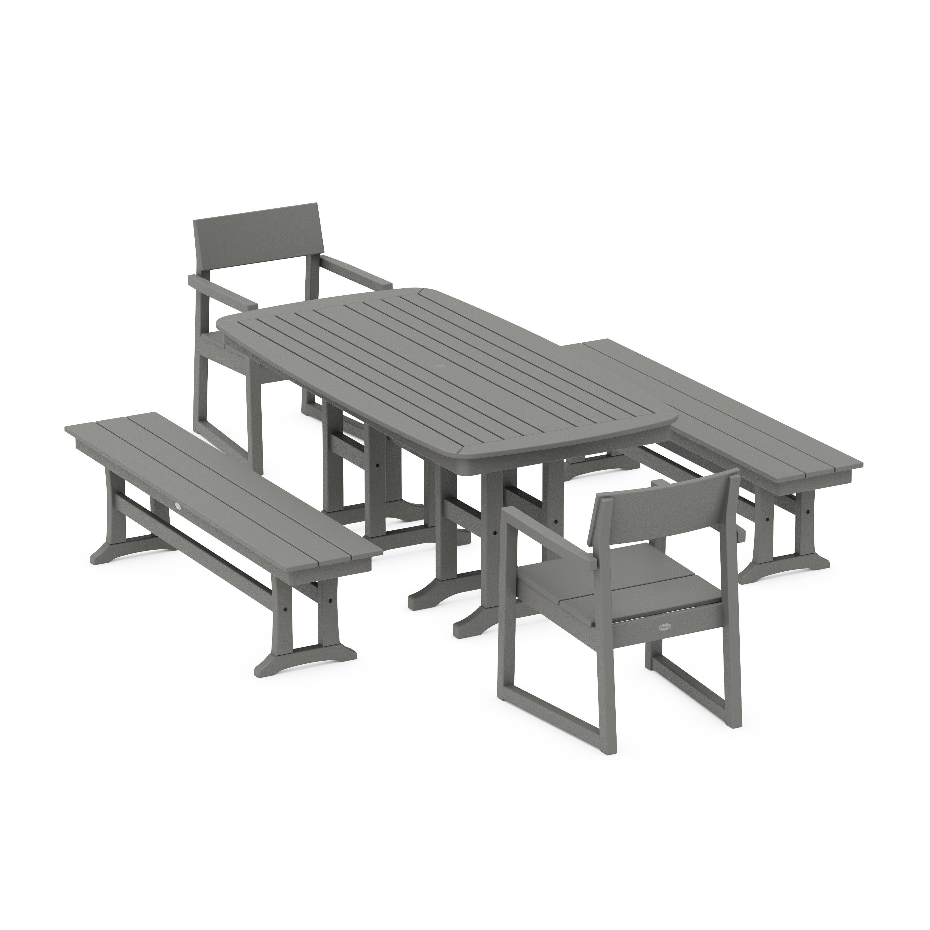 EDGE 5-Piece Dining Set with Benches