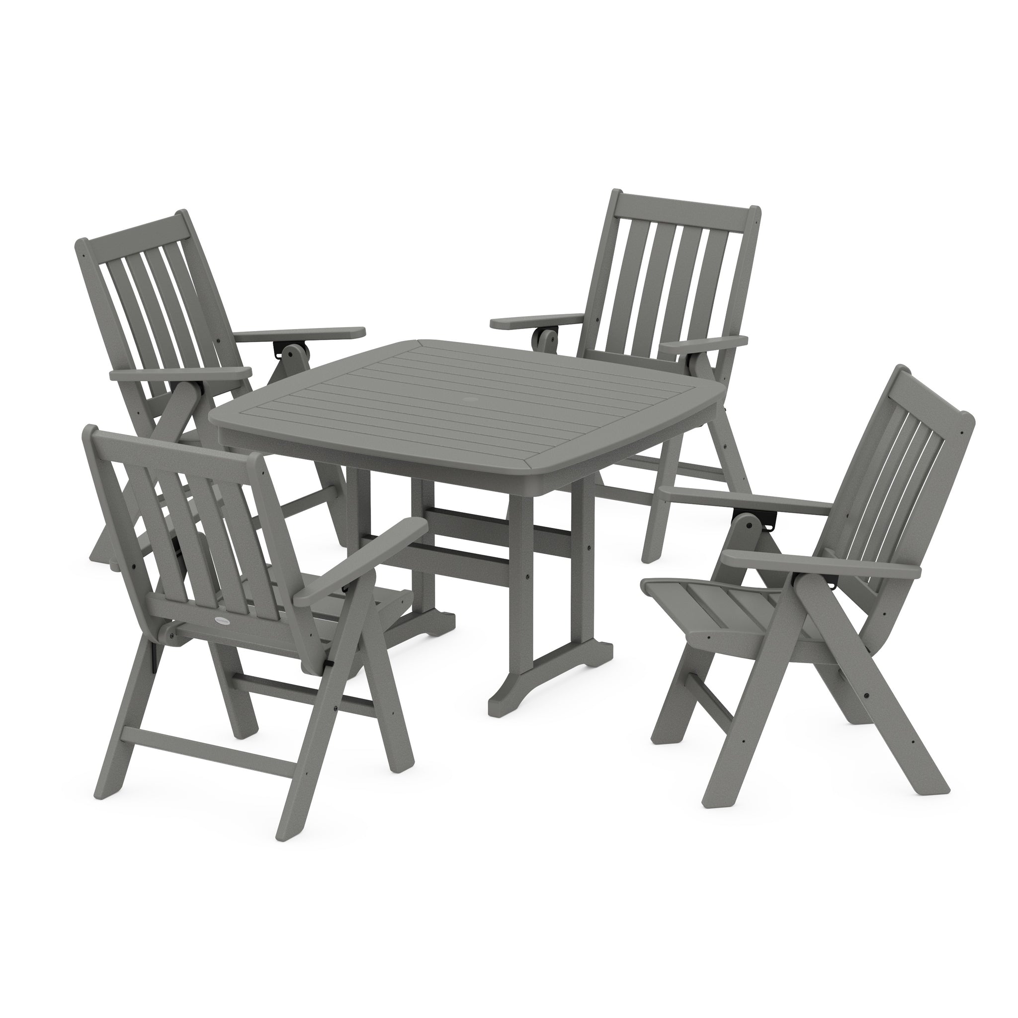 Vineyard Folding Chair 5-Piece Dining Set