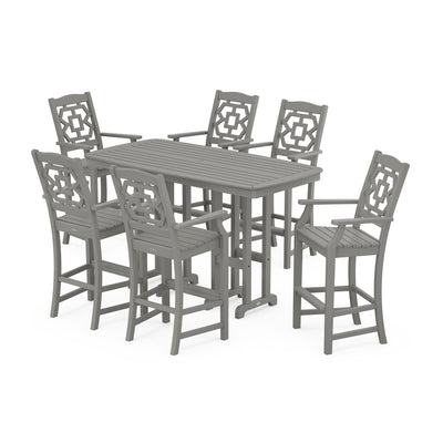 Chinoiserie Arm Chair 7-Piece Bar Set