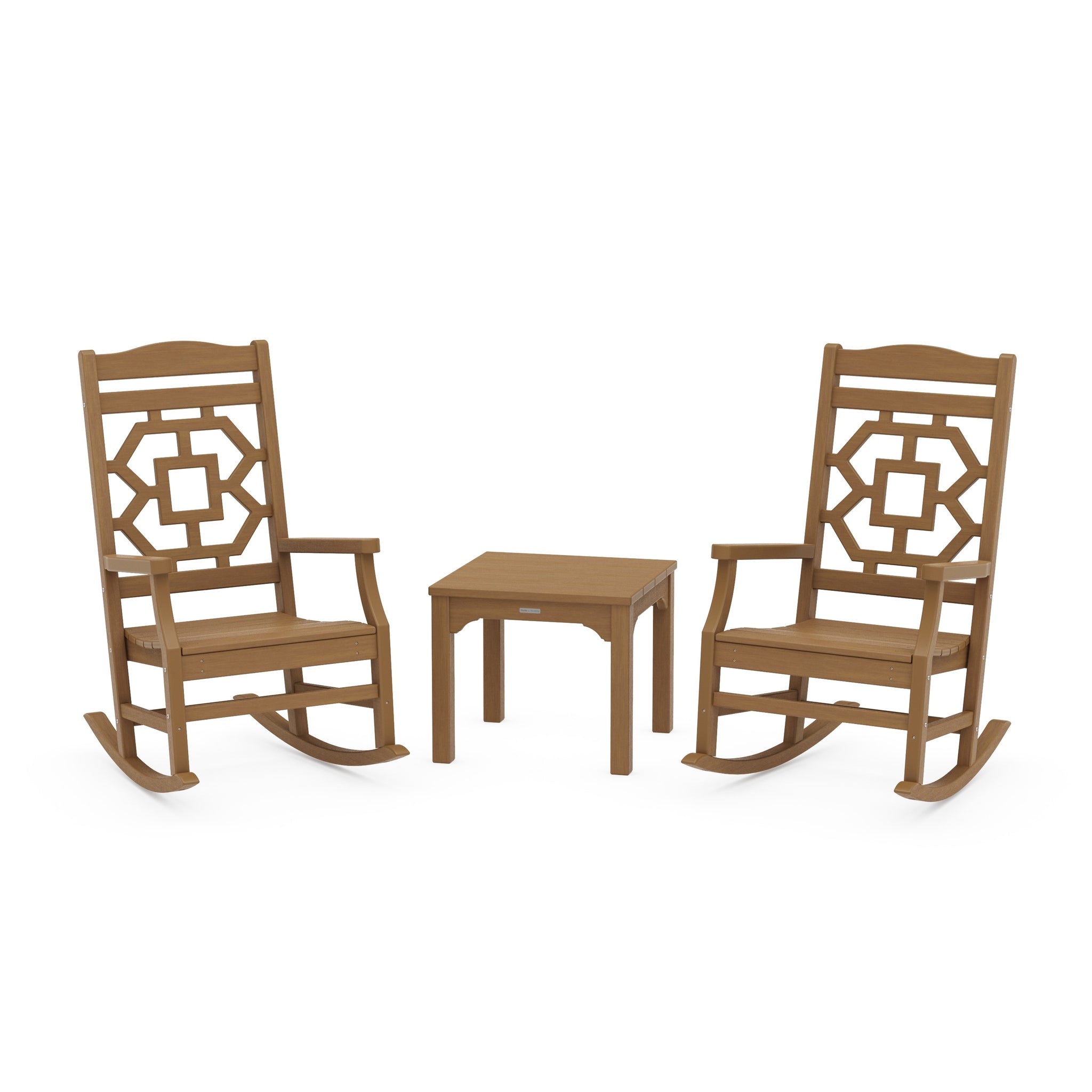 Chinoiserie 3-Piece Rocking Chair Set