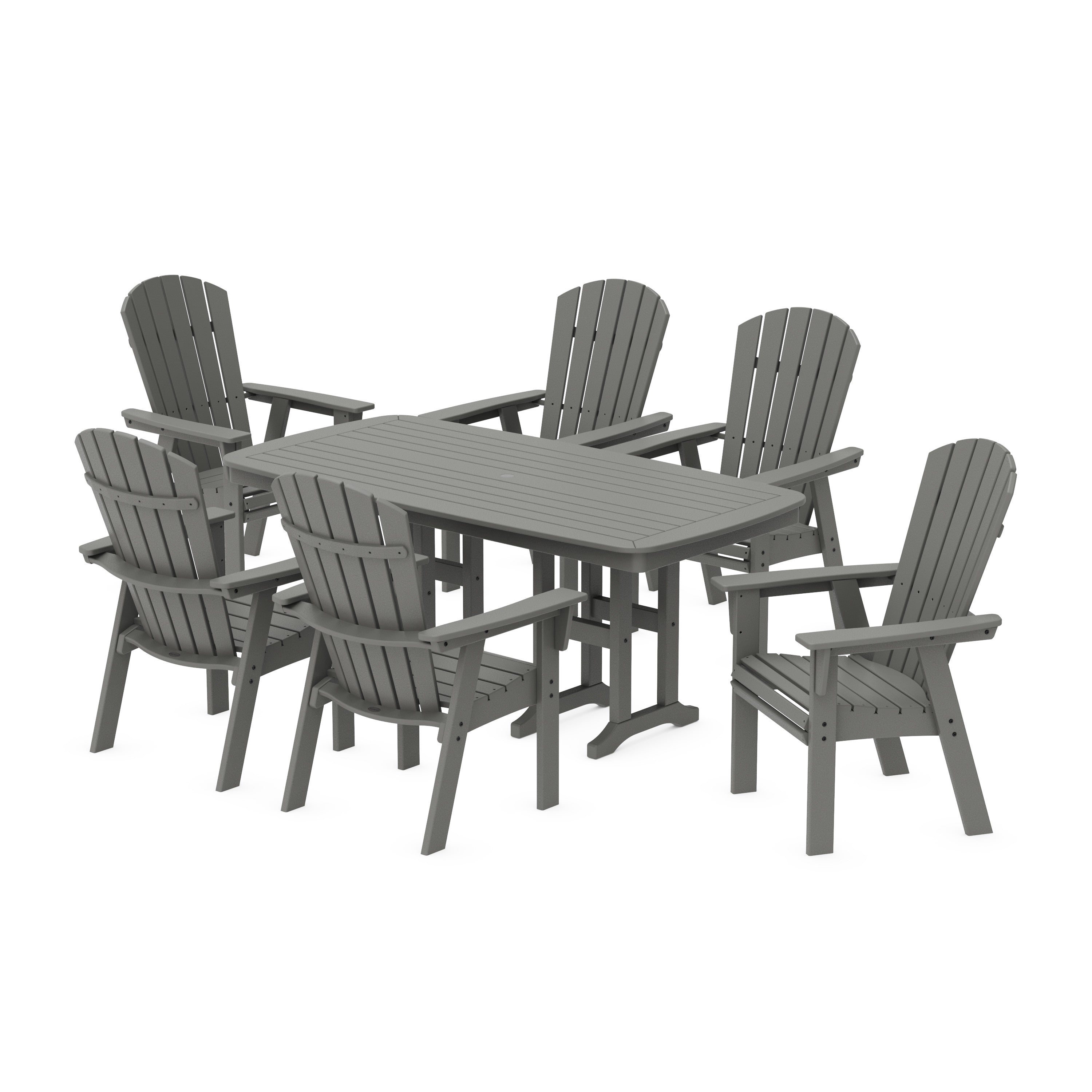 Nautical Curveback Adirondack 7-Piece Dining Set