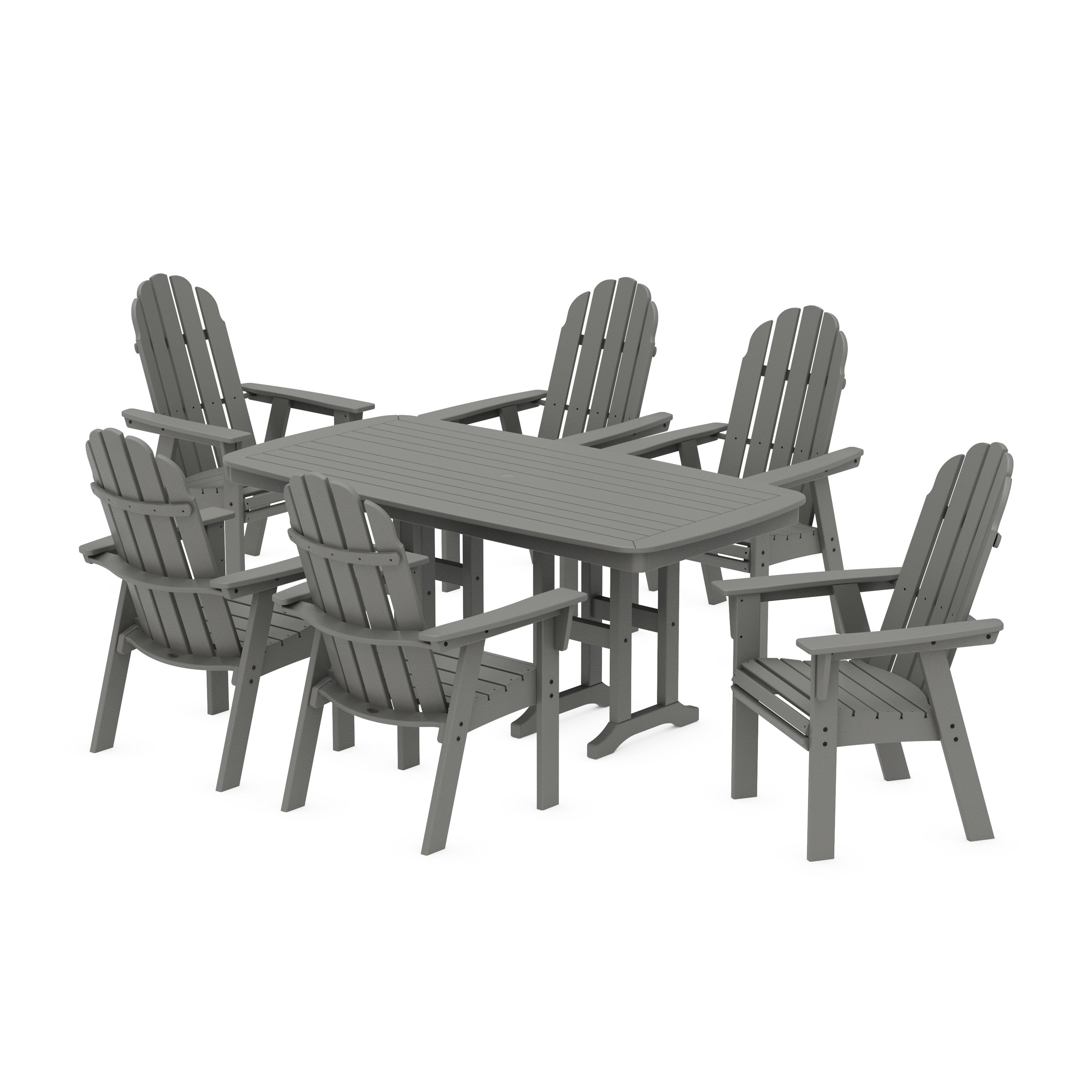 Vineyard Curveback Adirondack Chair 7-Piece Dining Set