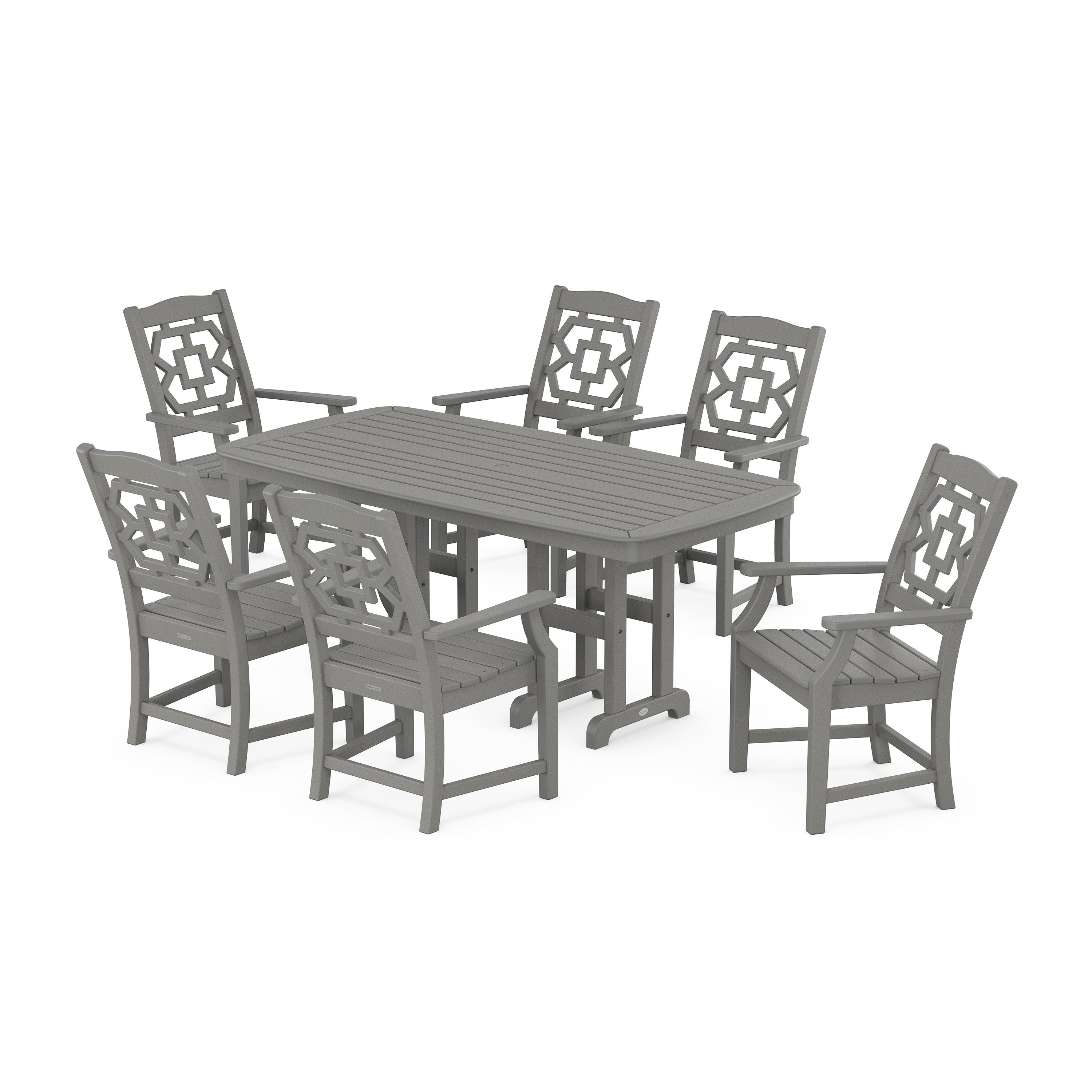 Chinoiserie Arm Chair 7-Piece Dining Set