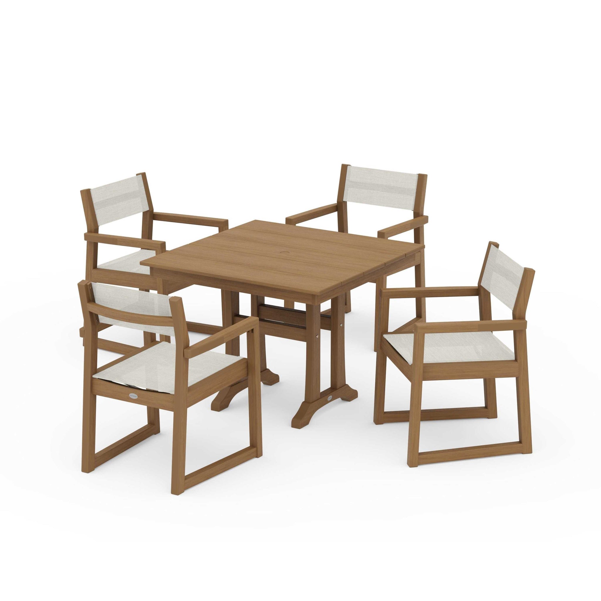 EDGE Sling 5-Piece Farmhouse Dining Set with Trestle Legs