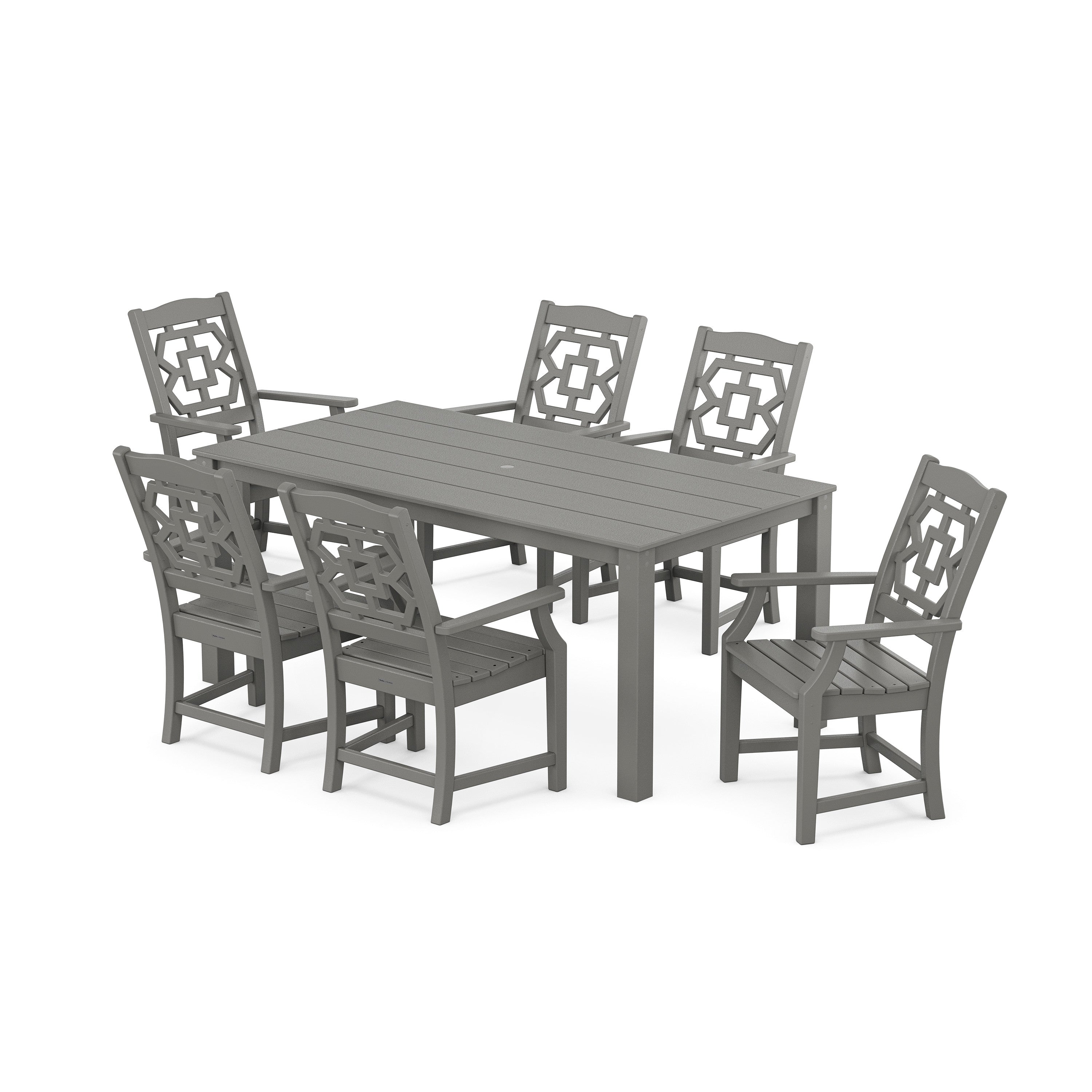 Chinoiserie Arm Chair 7-Piece Parsons Dining Set