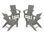 4-Piece Modern Curveback Adirondack Conversation Set