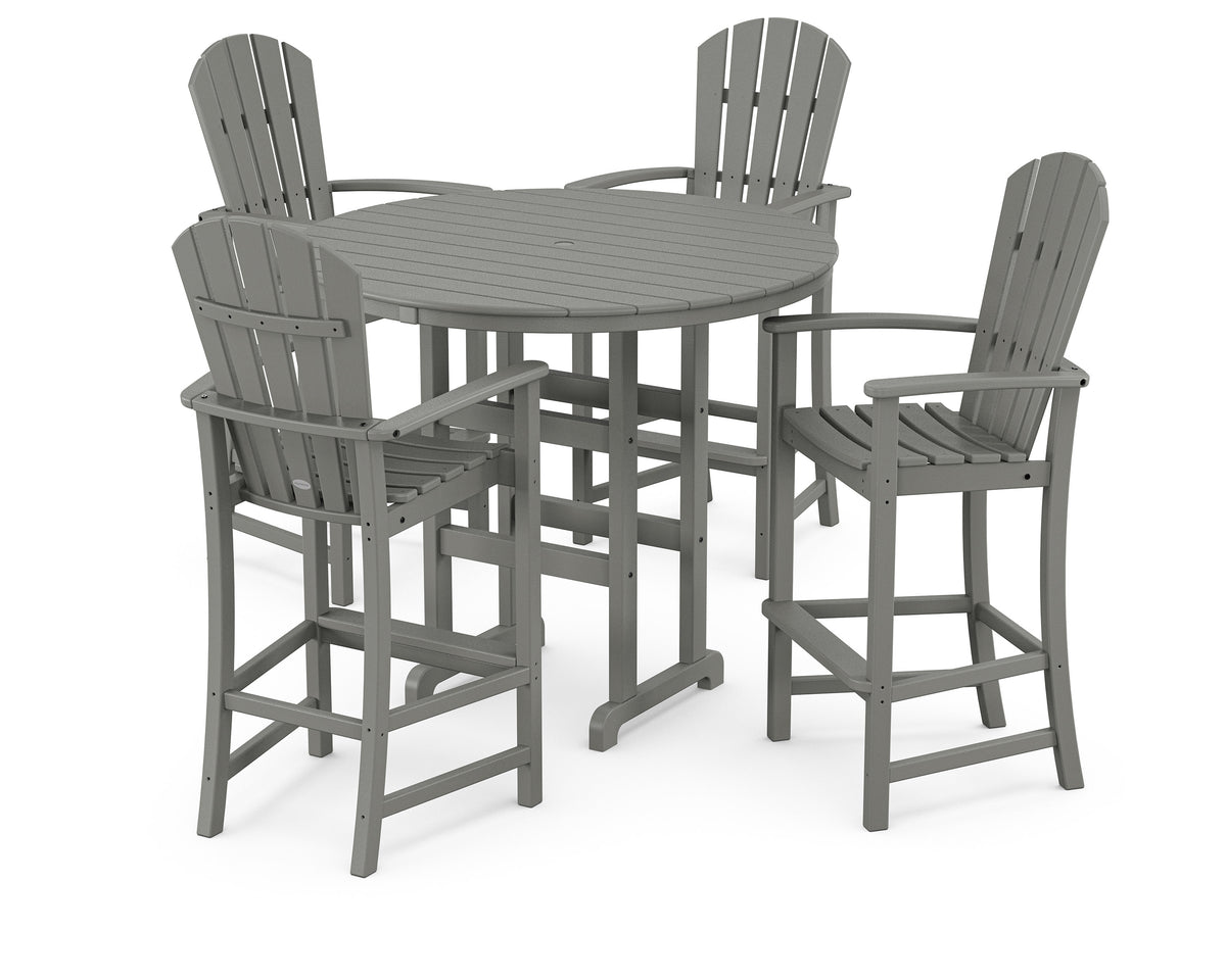 Palm Coast 5-Piece Round Farmhouse Bar Set