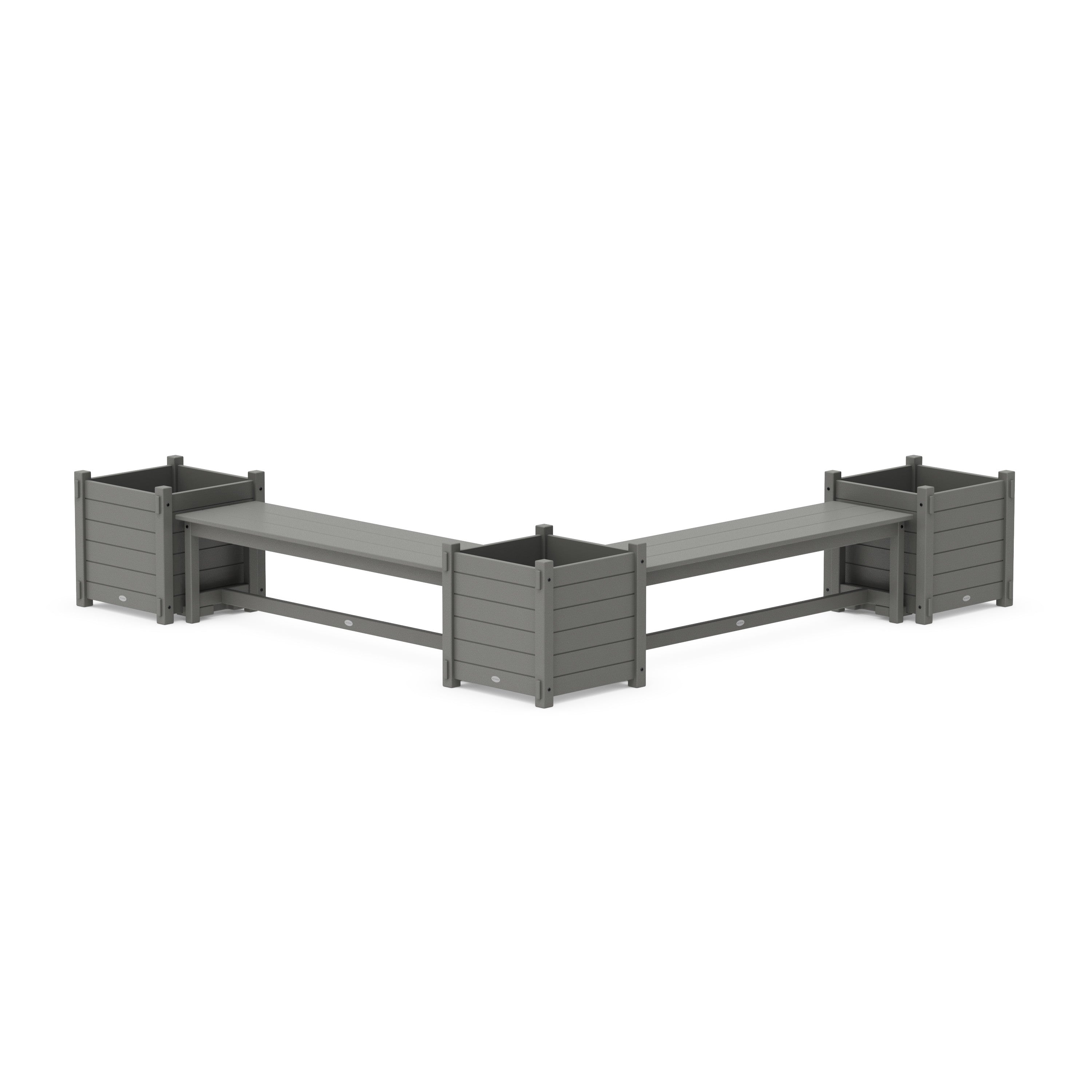 60" Nautical L- Shaped Planter Bench Corner Set - Large
