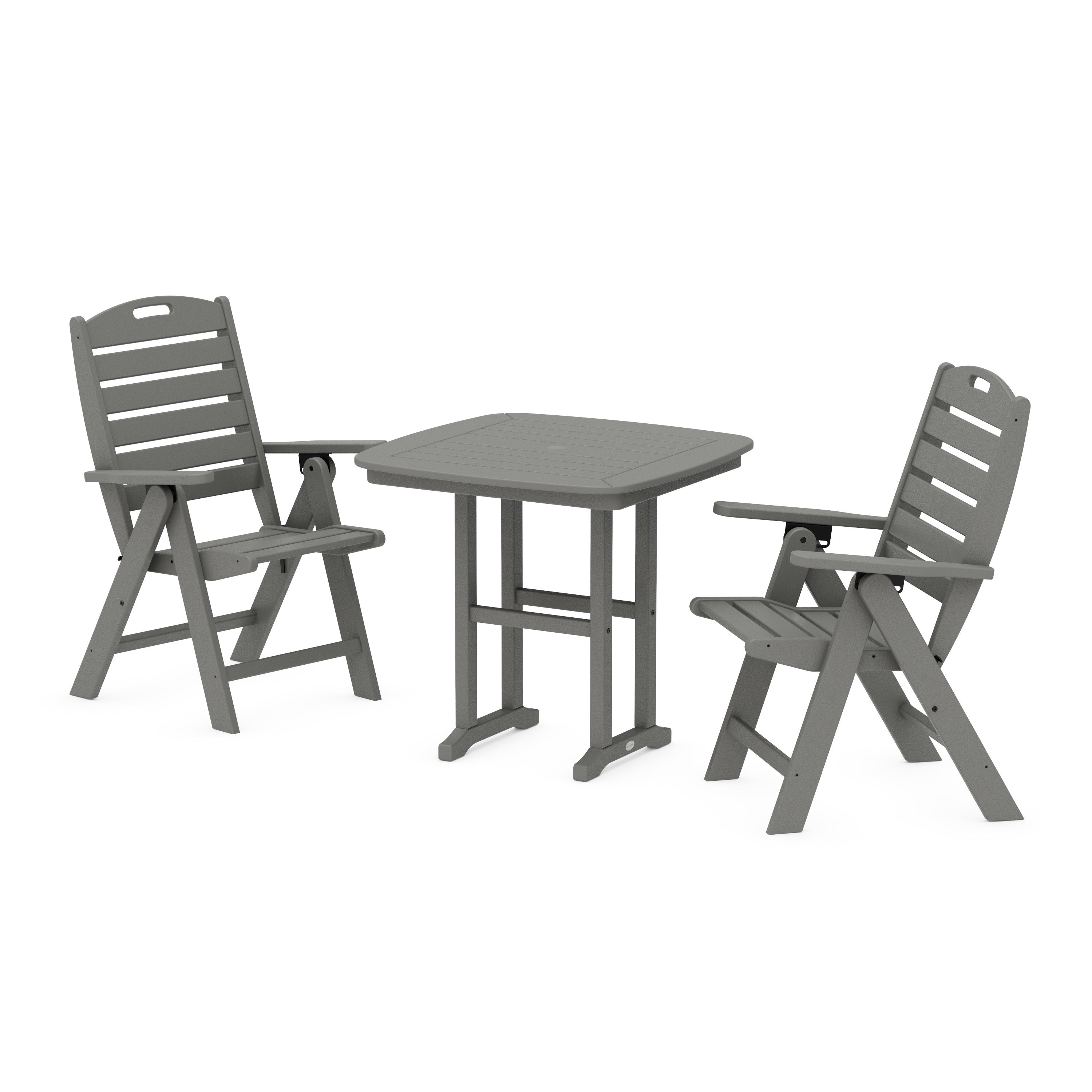 Nautical Folding Highback Chair 3-Piece Dining Set