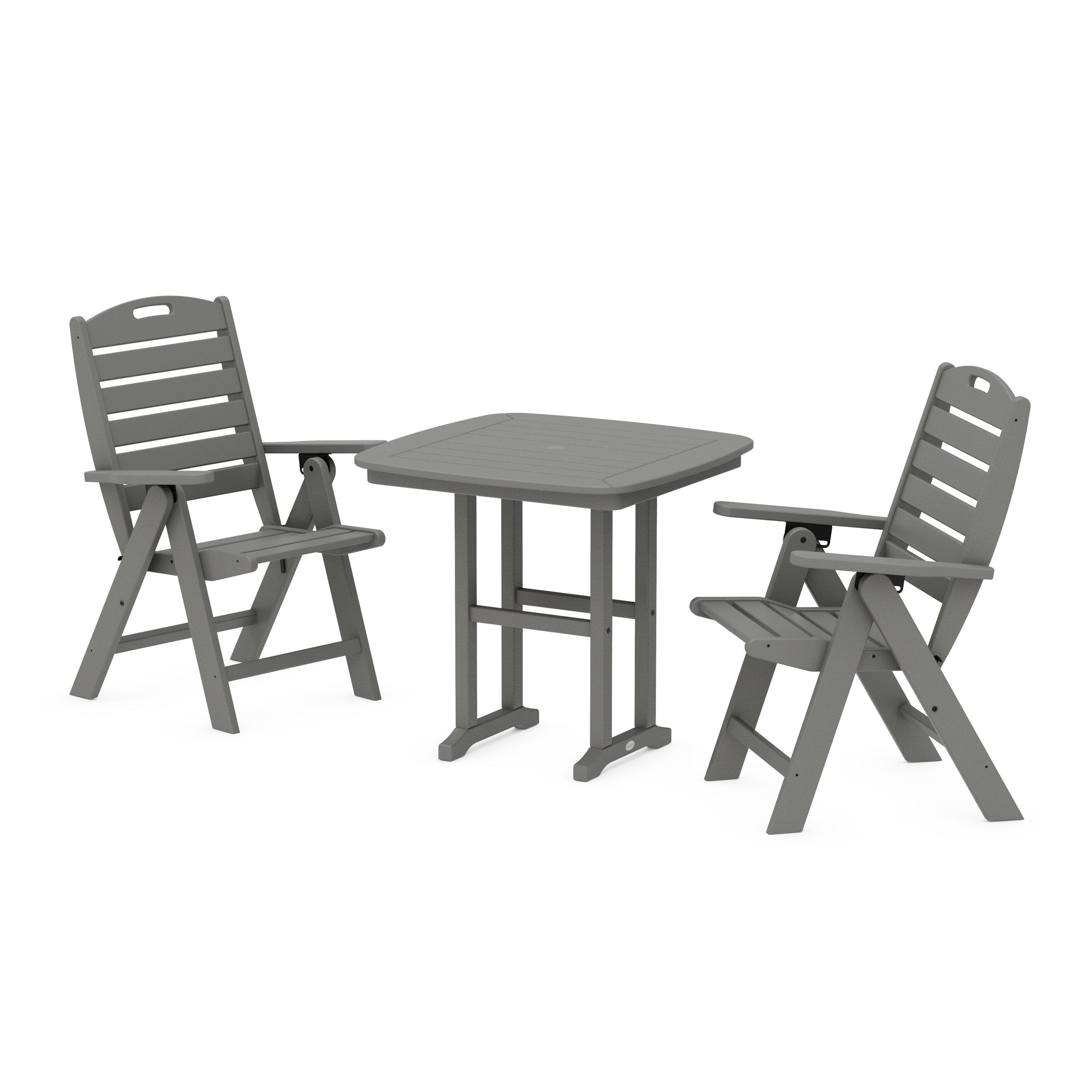 Nautical Folding Highback Chair 3-Piece Dining Set