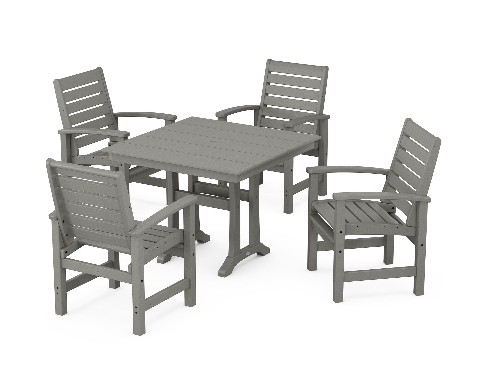 Signature 5-Piece Farmhouse Dining Set With Trestle Legs