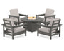 Club 5-Piece Conversation Set with Fire Pit Table