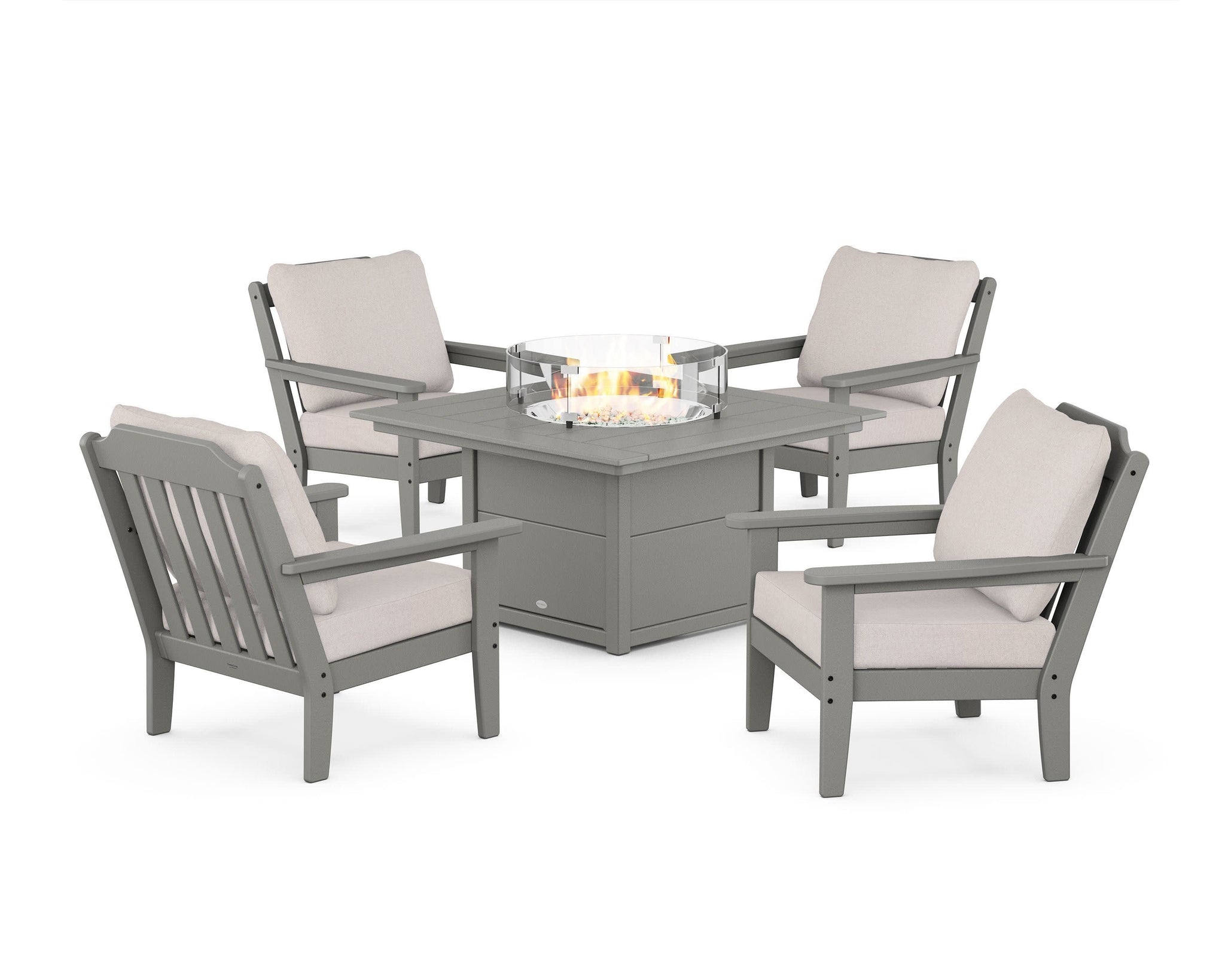 Cottage 5-Piece Deep Seating Set with Fire Pit Table